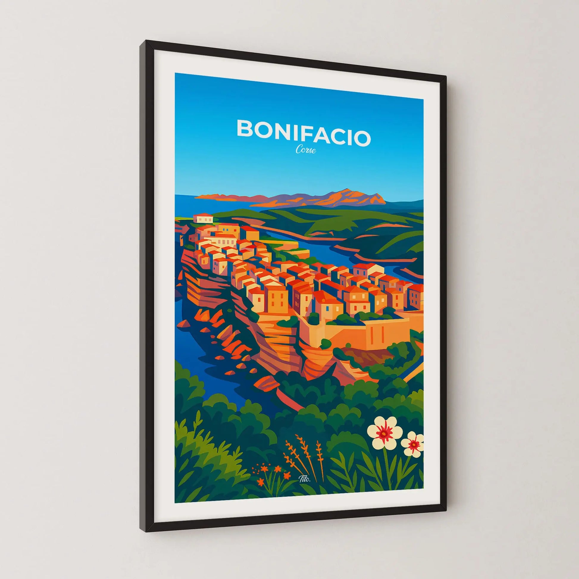 Affiche Bonifacio - Poster vintage, impression artistique murale