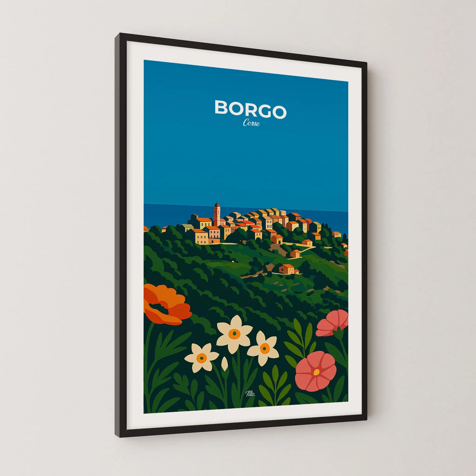 Affiche Borgo - Poster vintage, impression artistique murale