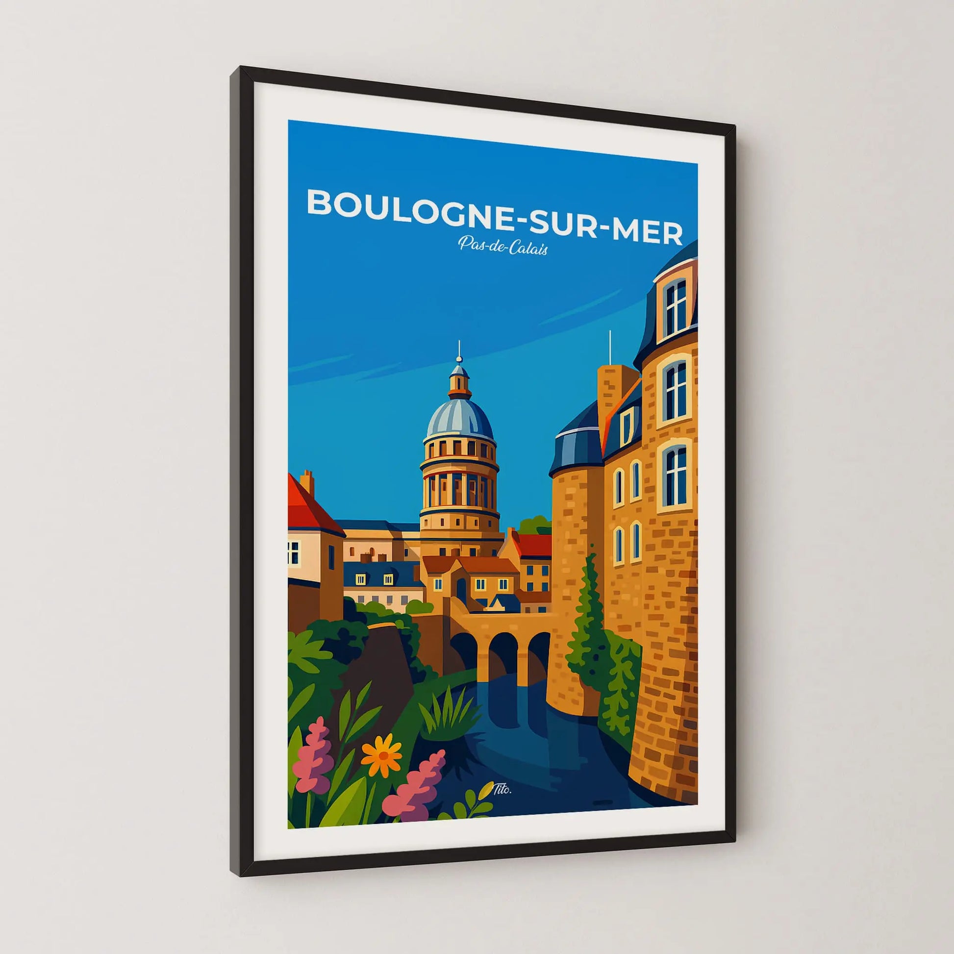 Affiche Boulogne-sur-Mer - Poster vintage, impression artistique murale