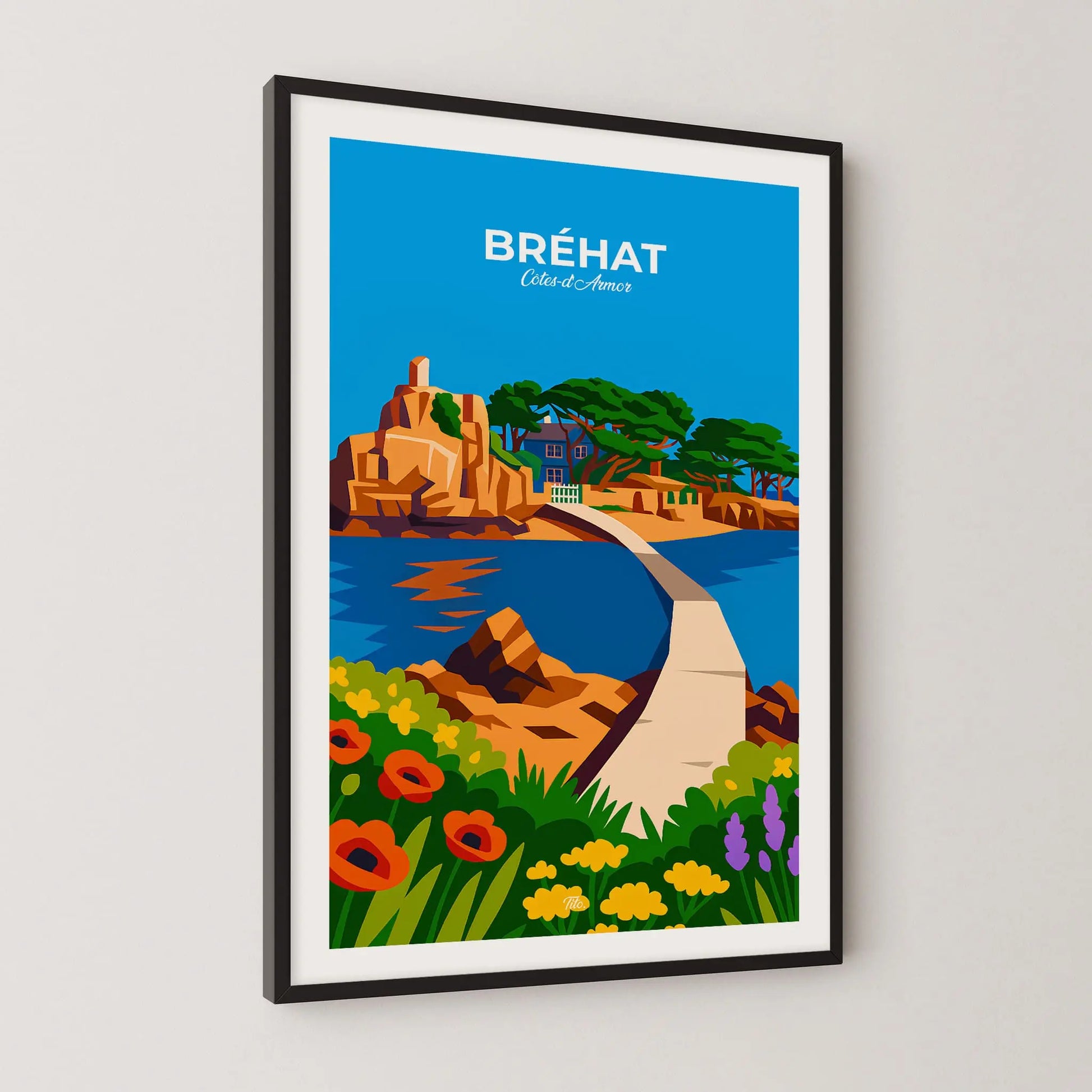 Affiche Île-de-Bréhat - Poster vintage, impression artistique murale