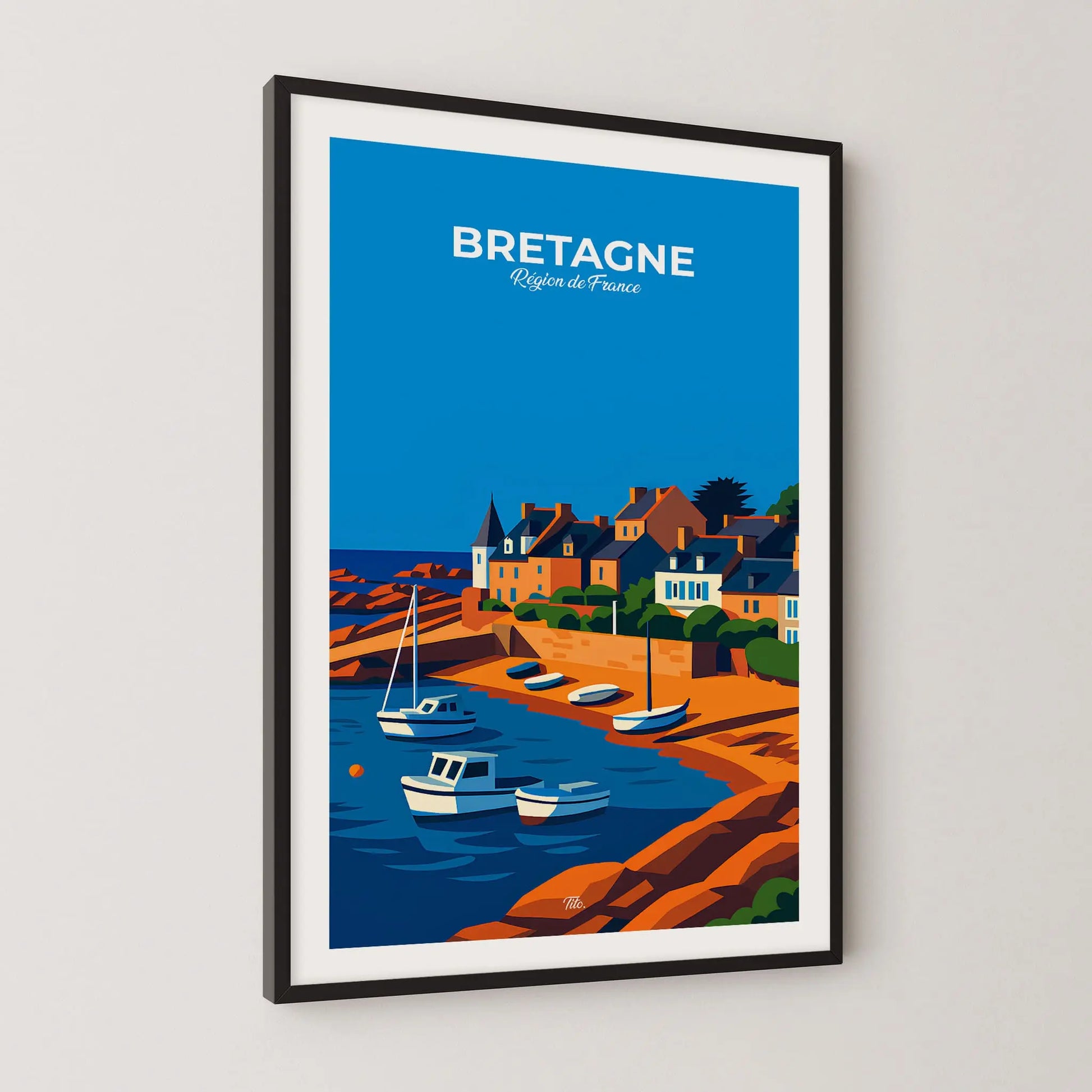 Affiche Bretagne - Poster vintage, impression artistique murale