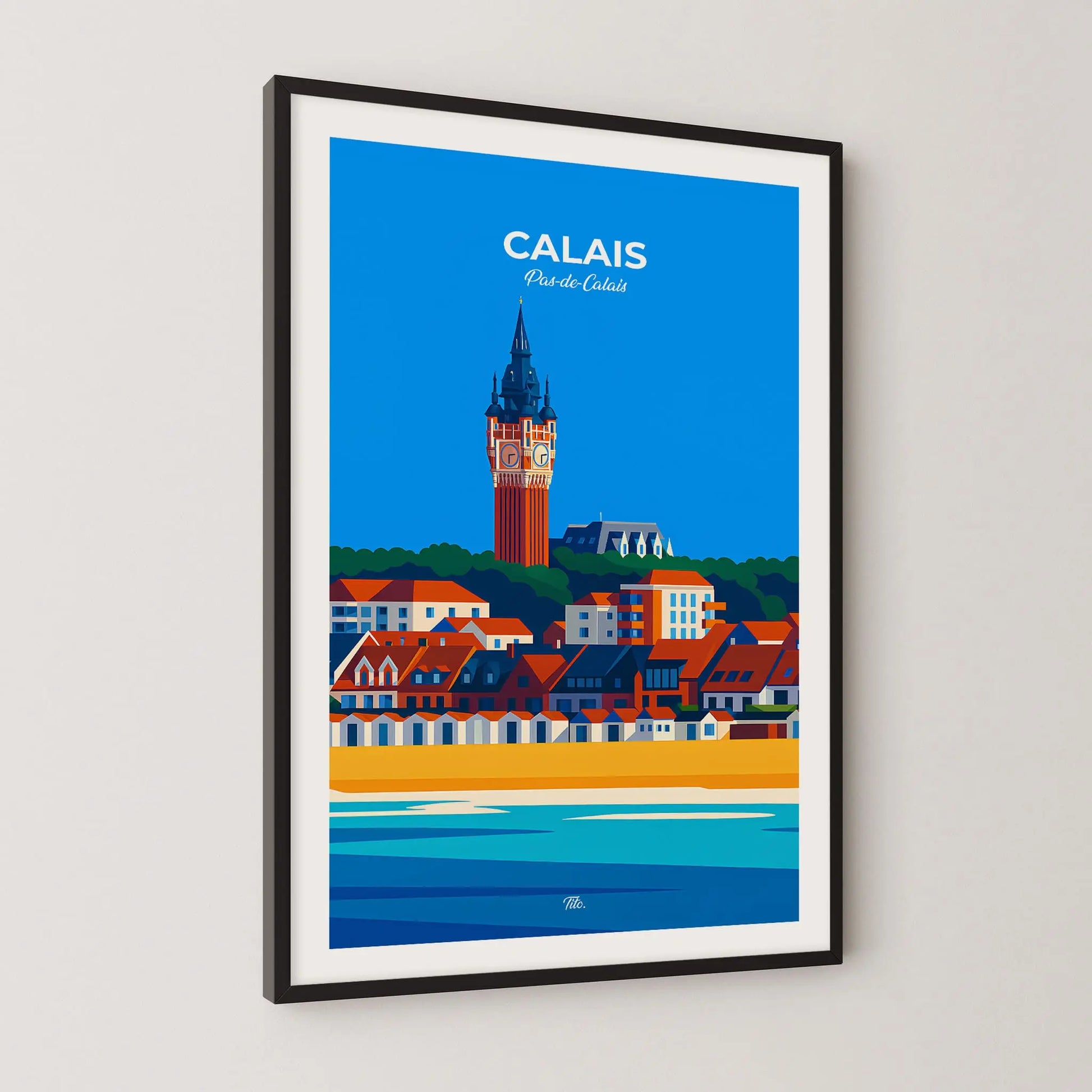 Affiche Calais - Poster vintage, impression artistique murale