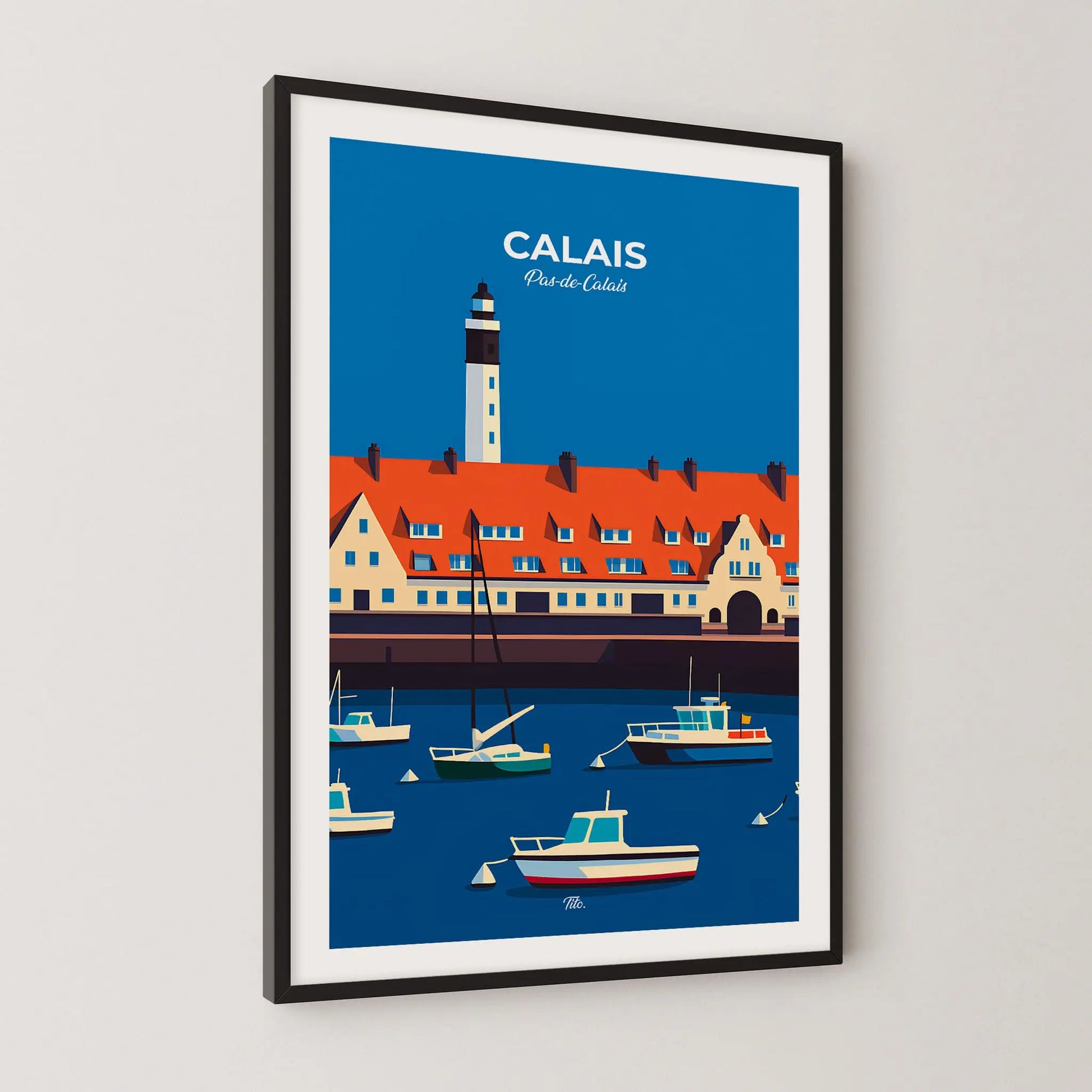 Affiche Calais - Poster vintage, impression artistique murale