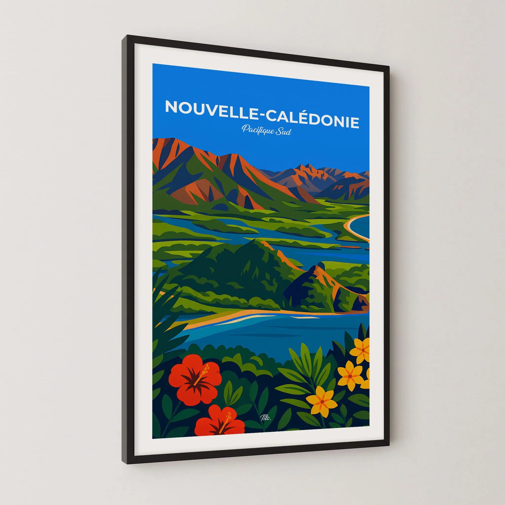 Affiche Nouvelle-Calédonie - Poster vintage, impression artistique murale