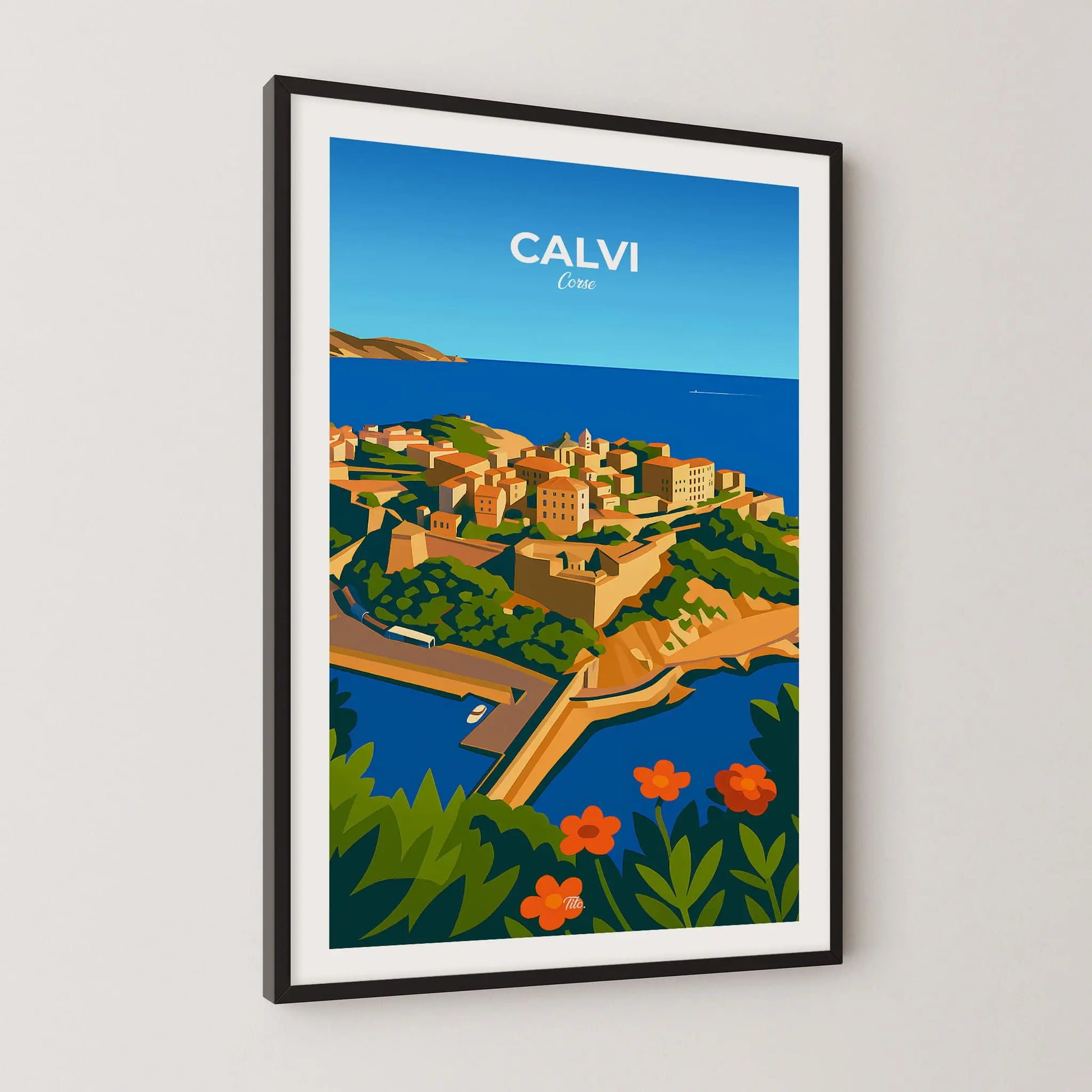 Affiche Calvi - Poster vintage, impression artistique murale