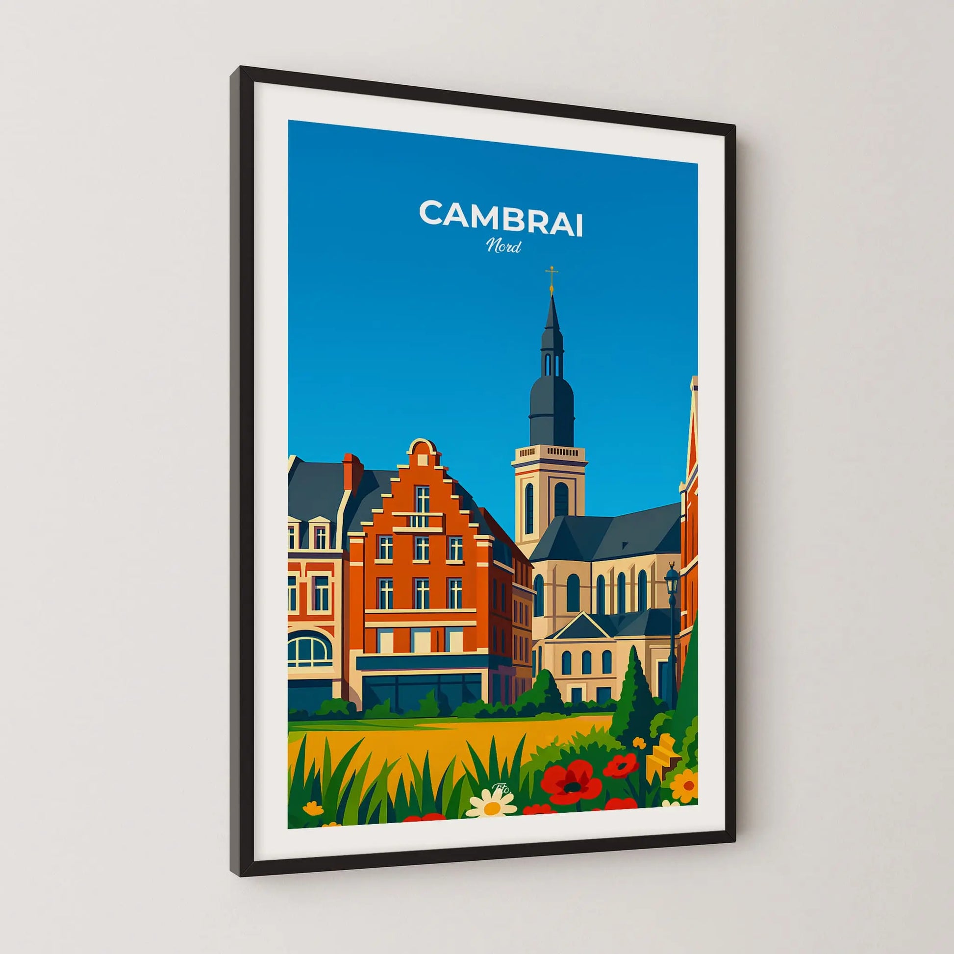 Affiche Cambrai - Poster vintage, impression artistique murale