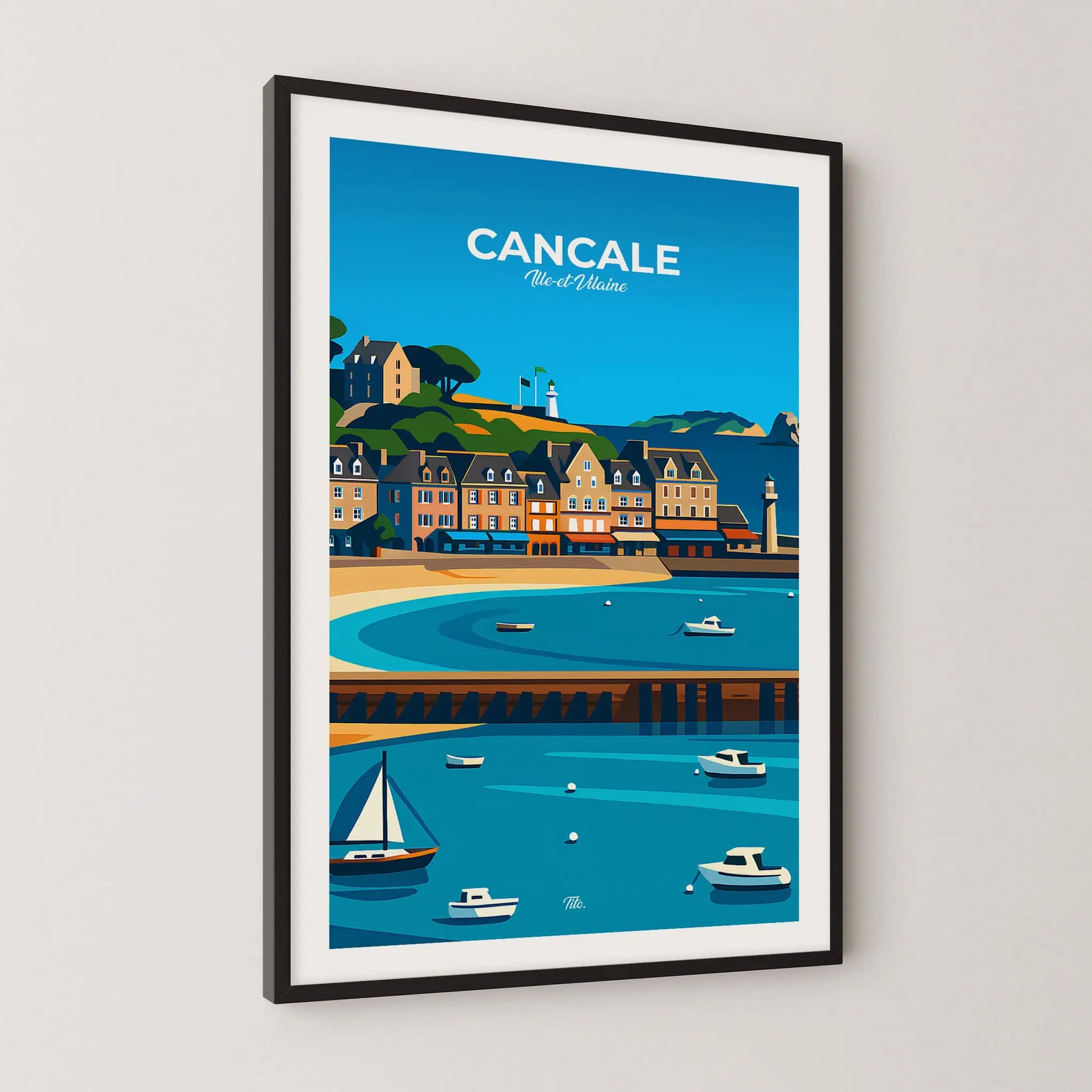 Affiche Cancale - Poster vintage, impression artistique murale
