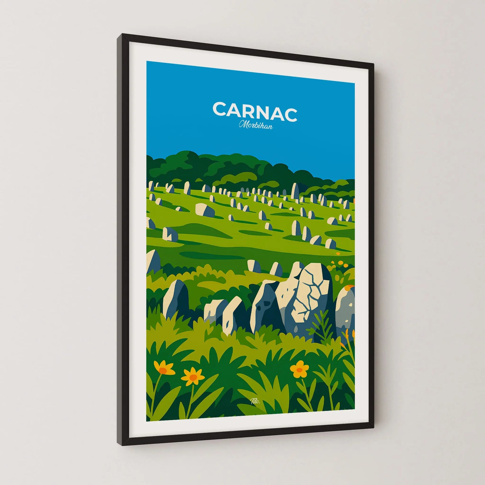 Affiche Carnac - Poster vintage, impression artistique murale