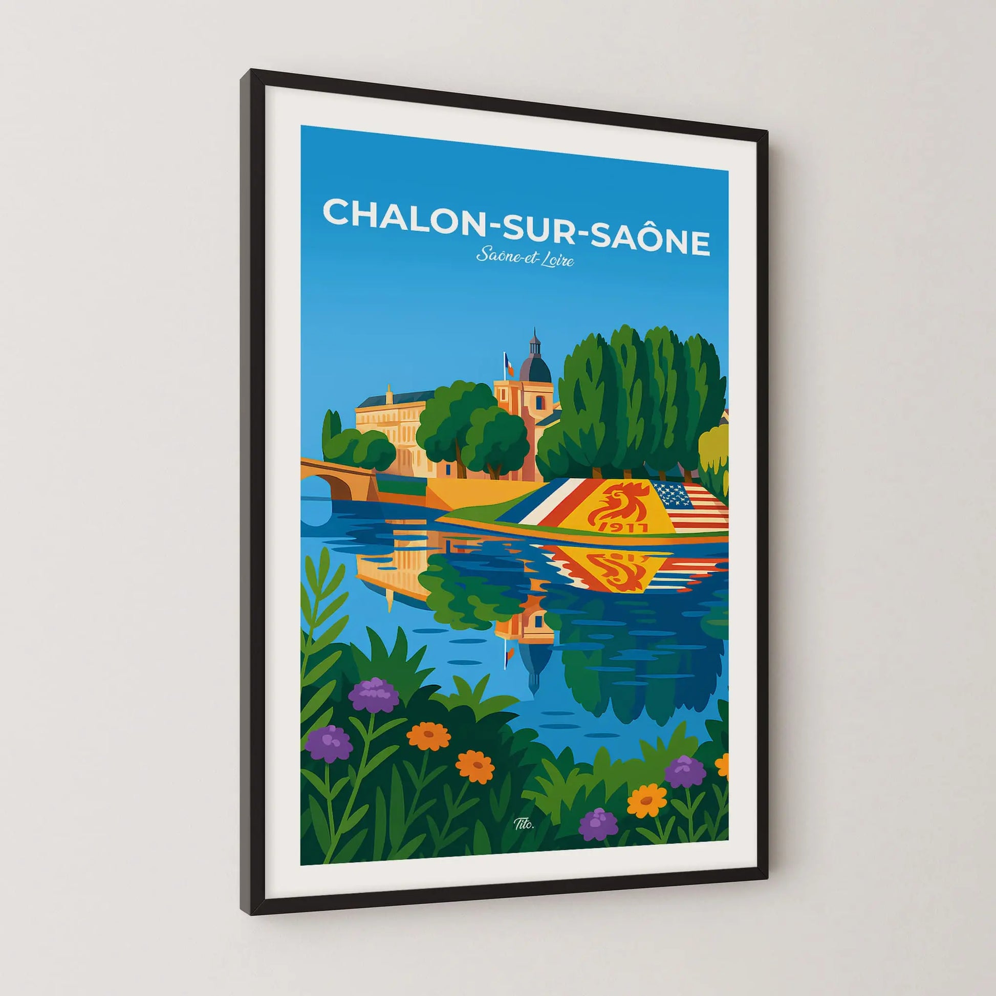 Affiche Chalon-sur-Saône - Poster vintage, impression artistique murale