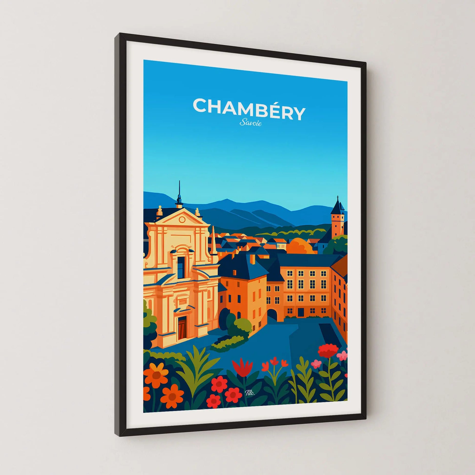 Affiche Chambéry - Poster vintage, impression artistique murale