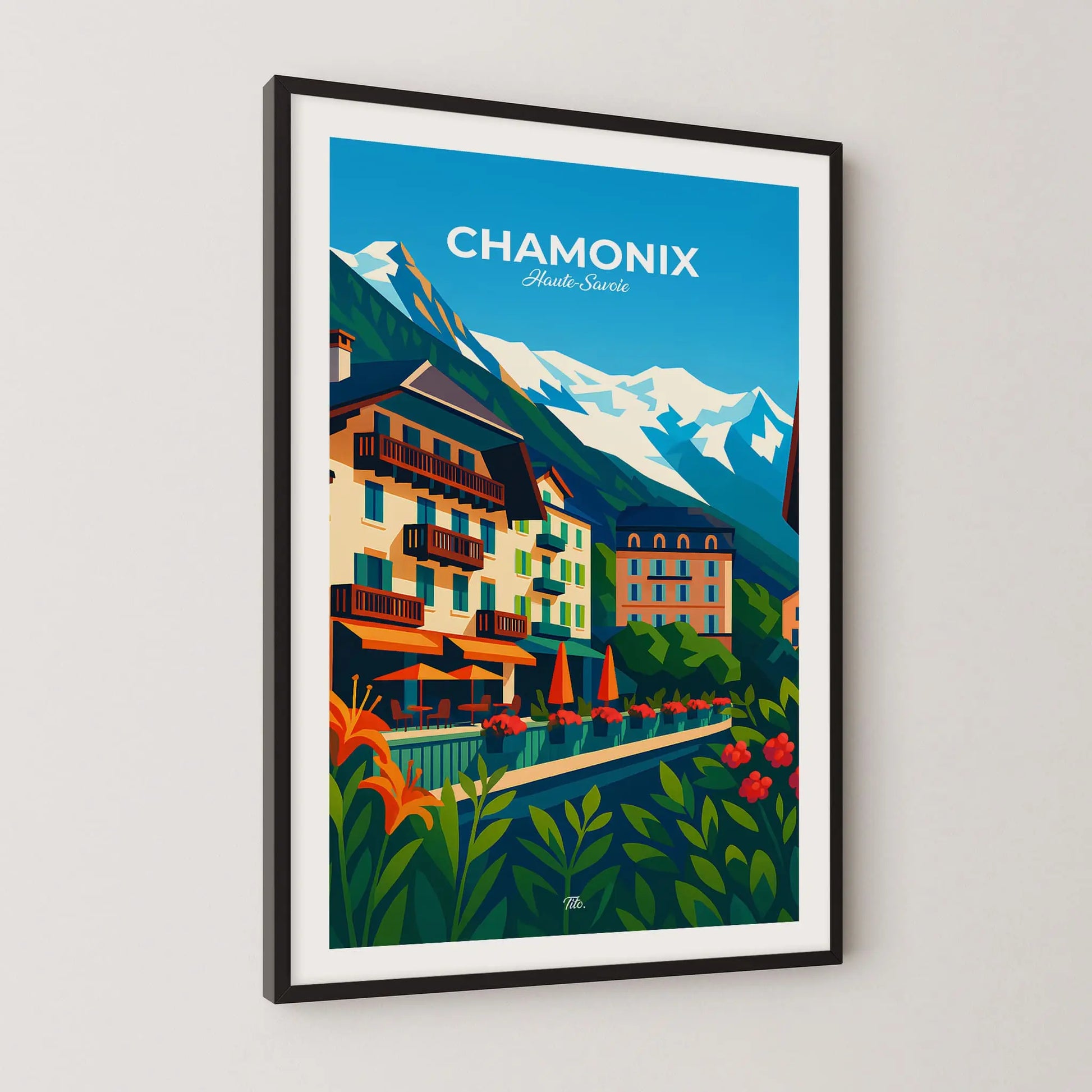 Affiche Chamonix - Poster vintage, impression artistique murale