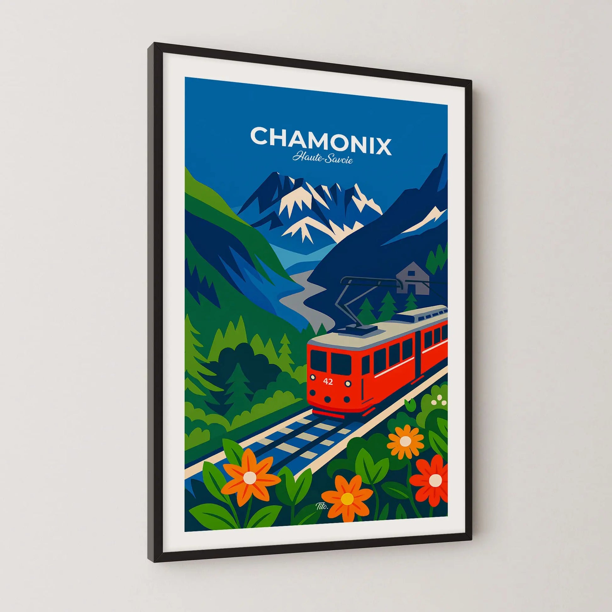 Affiche Chamonix - Poster vintage, impression artistique murale