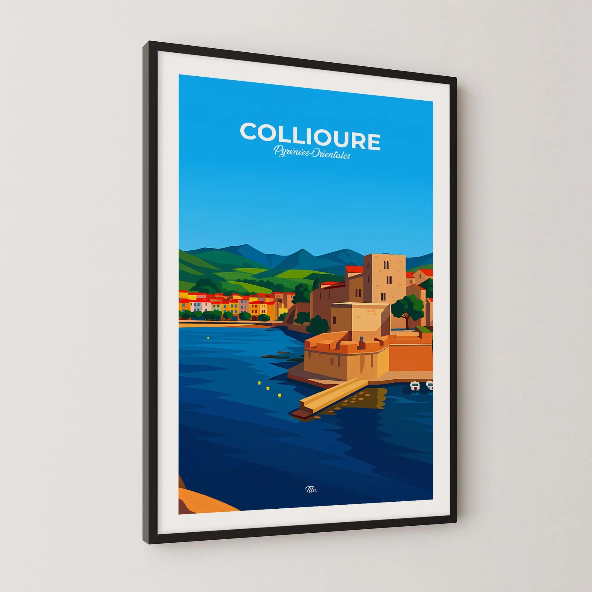 Affiche Collioure - Poster vintage, impression artistique murale