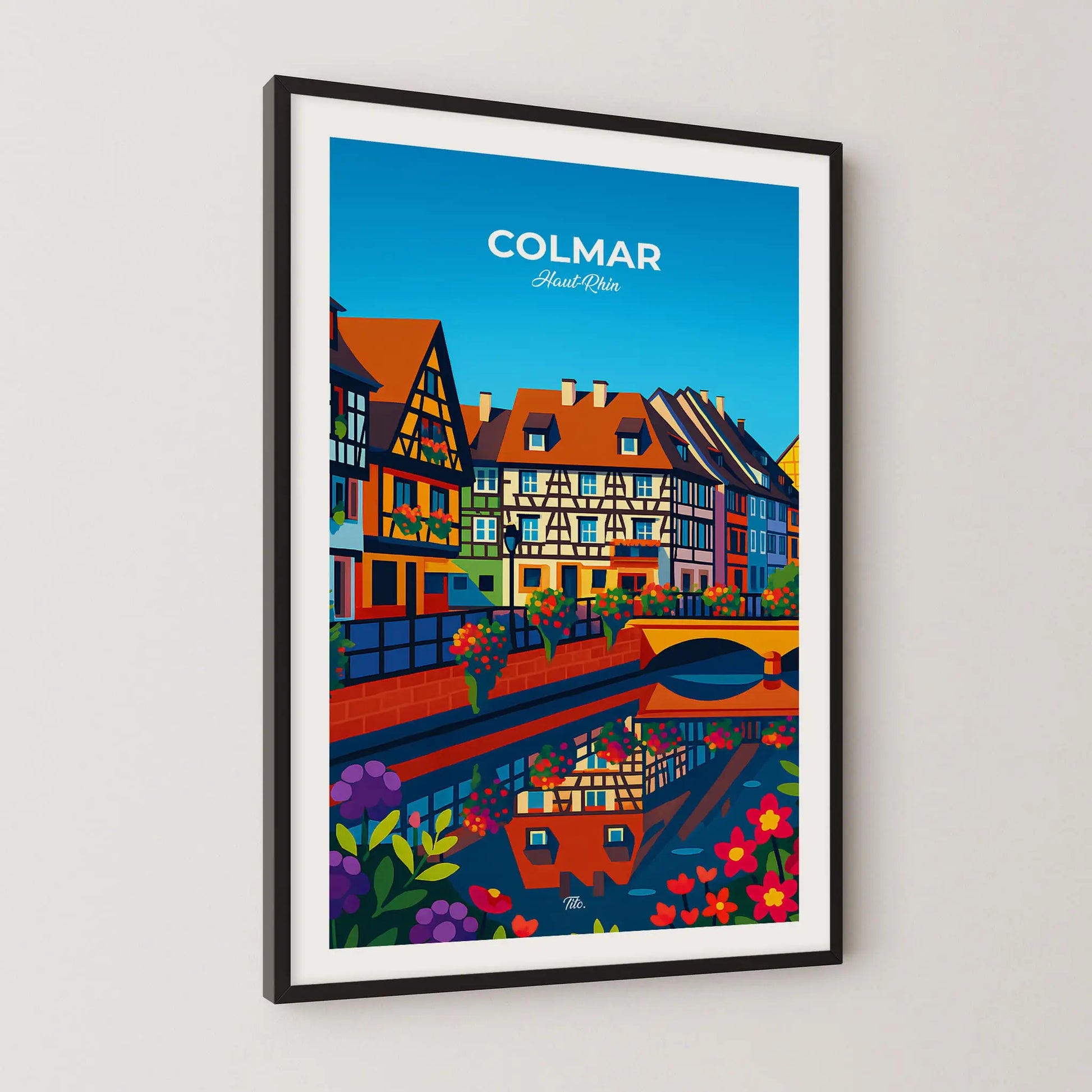 Affiche Colmar - Poster vintage, impression artistique murale