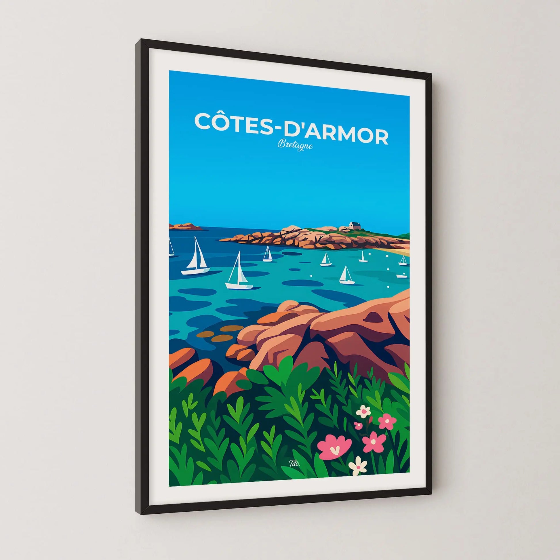 Affiche Côtes-d’Armor - Poster vintage, impression artistique murale