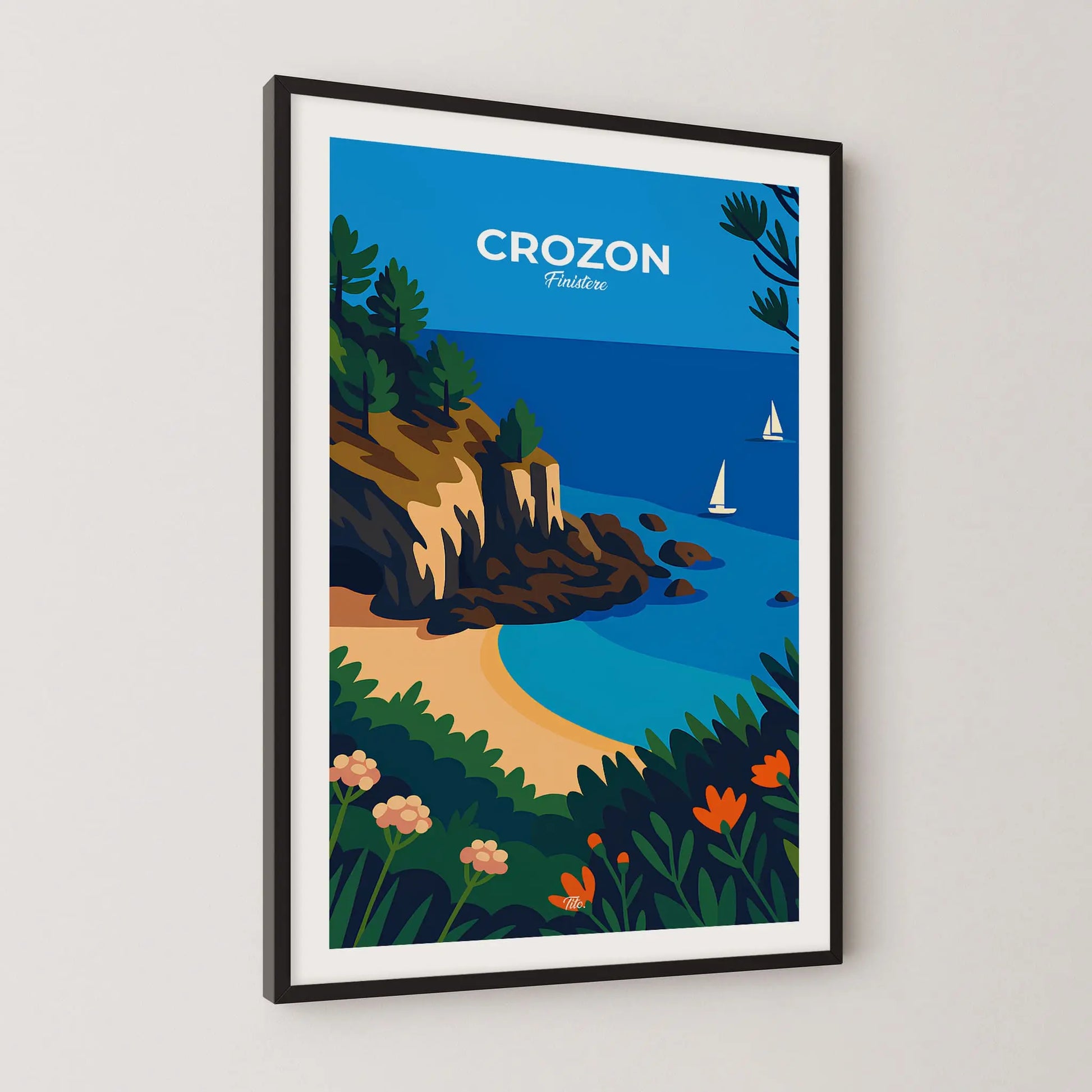Affiche Crozon - Poster vintage, impression artistique murale