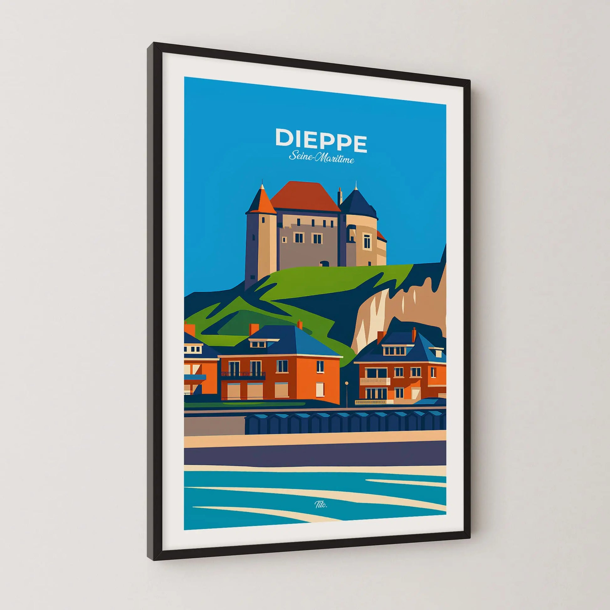 Affiche Dieppe - Poster vintage, impression artistique murale