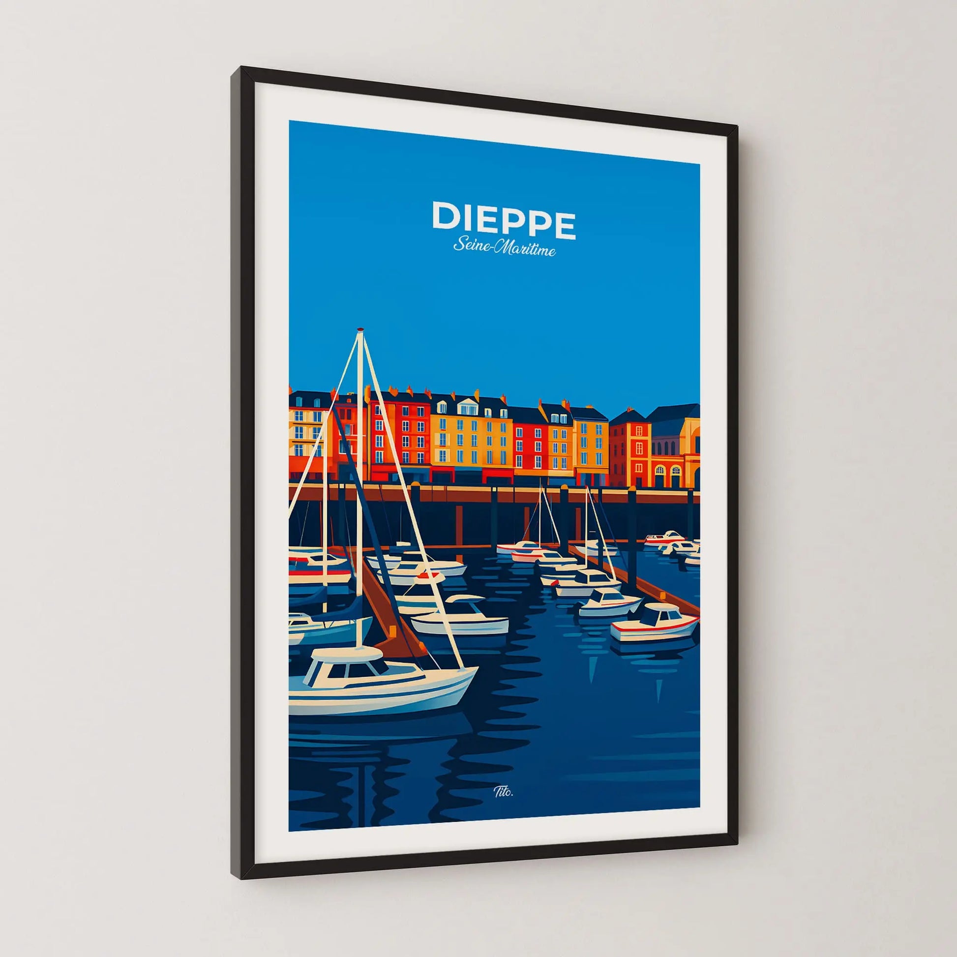 Affiche Dieppe - Poster vintage, impression artistique murale