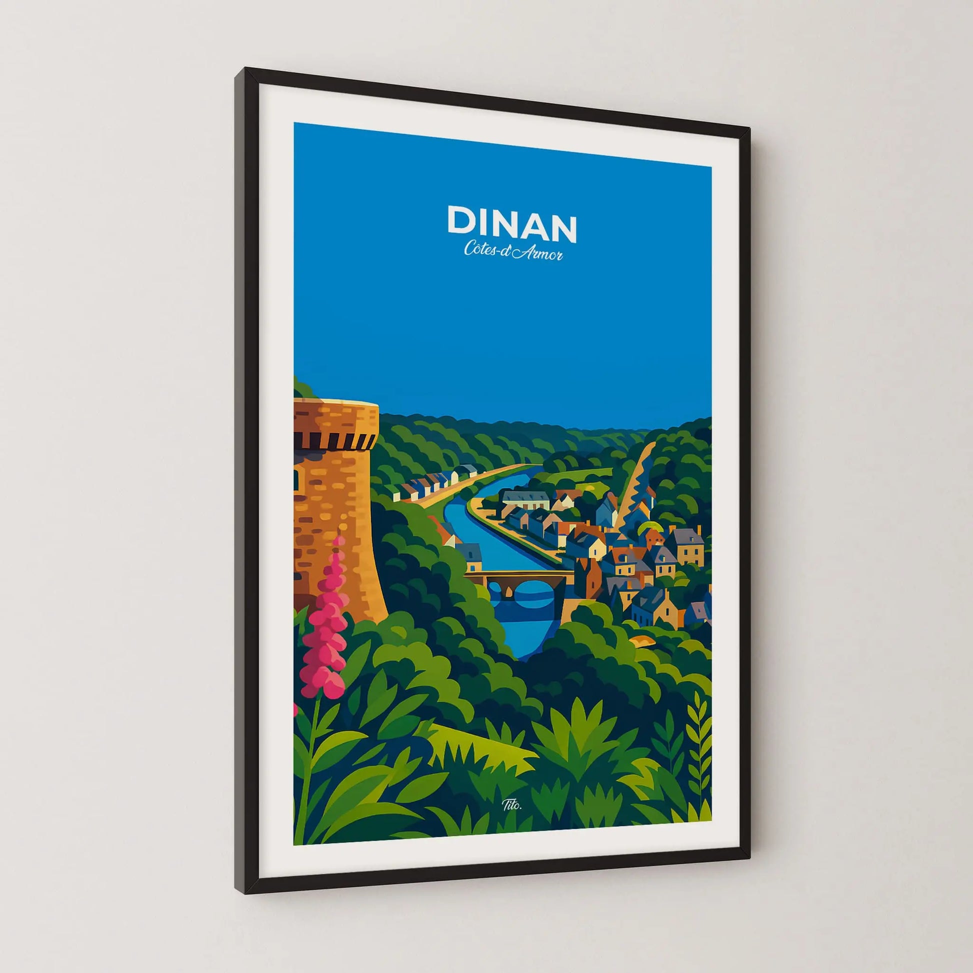 Affiche Dinan - Poster vintage, impression artistique murale