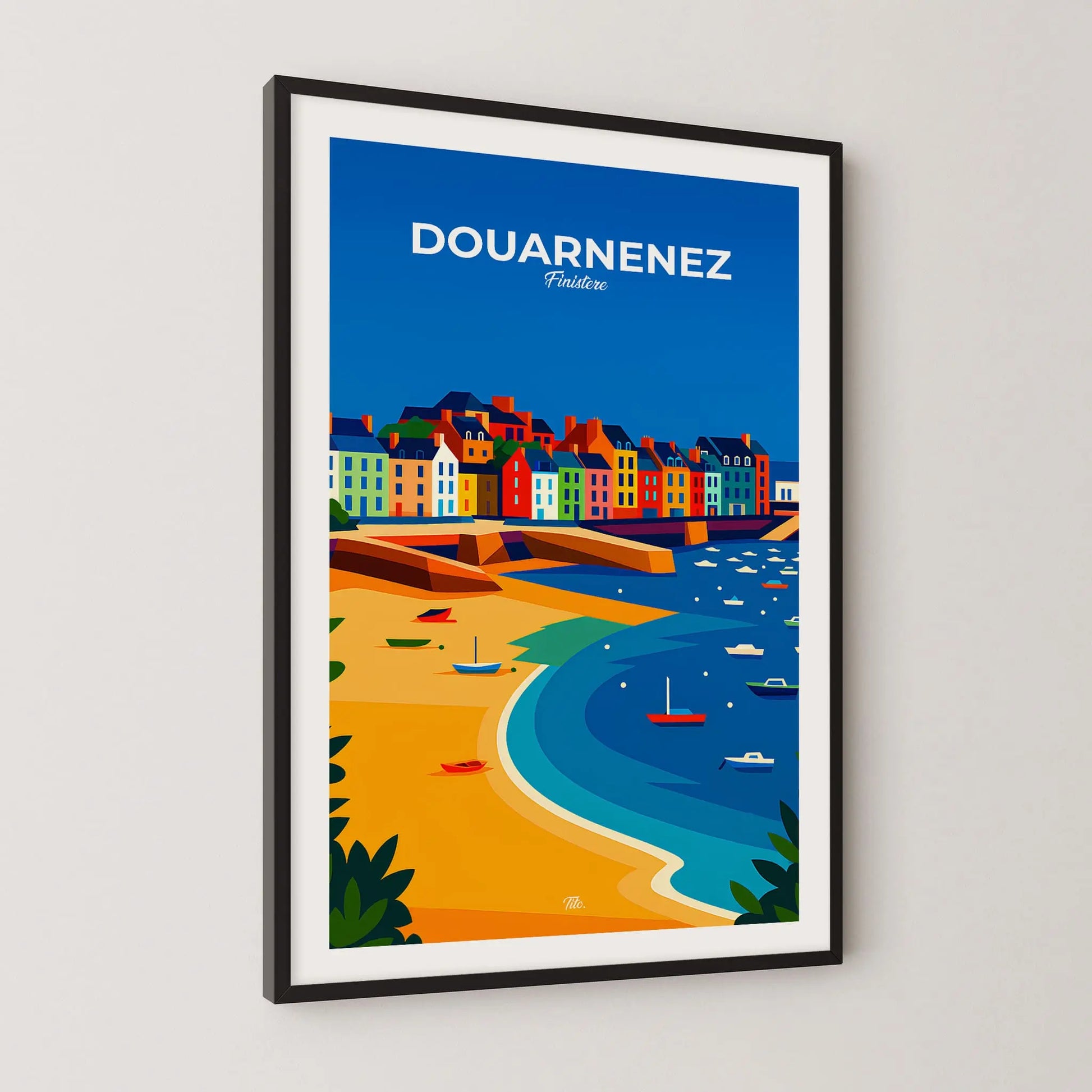 Affiche Douarnenez - Poster vintage, impression artistique murale