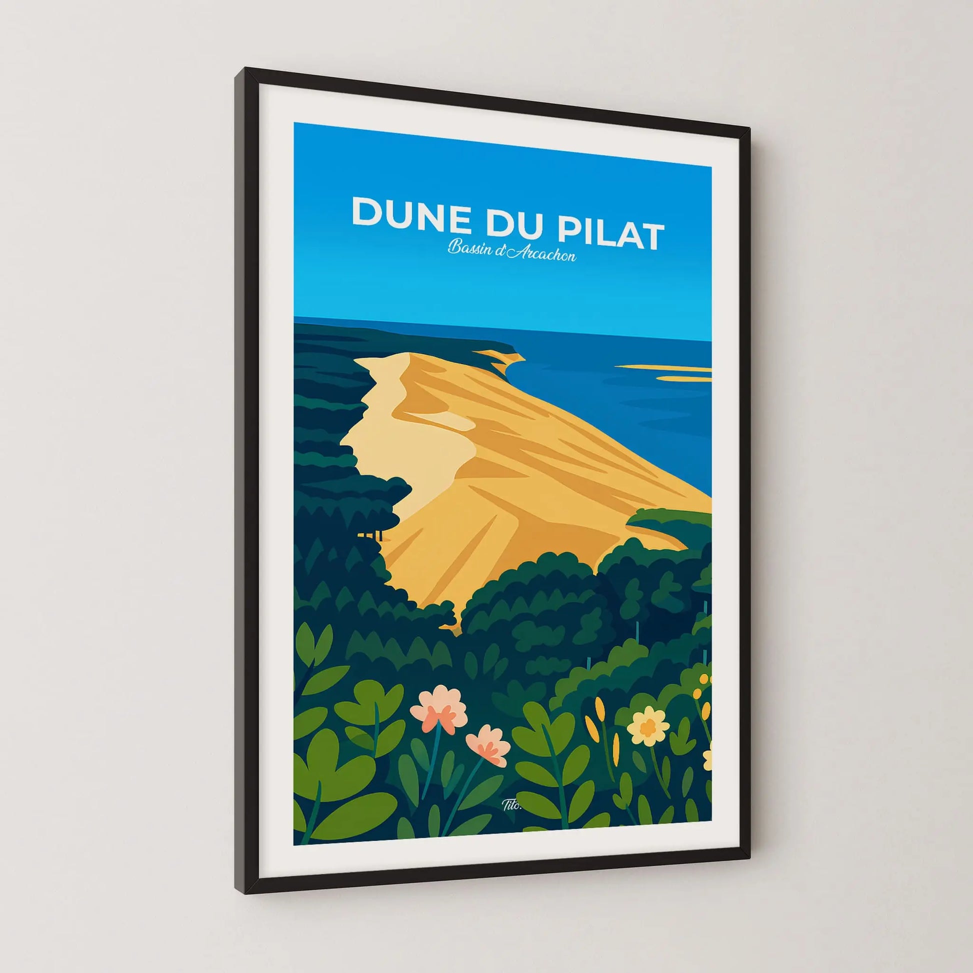 Affiche Dune du Pilat - Poster vintage, impression artistique murale