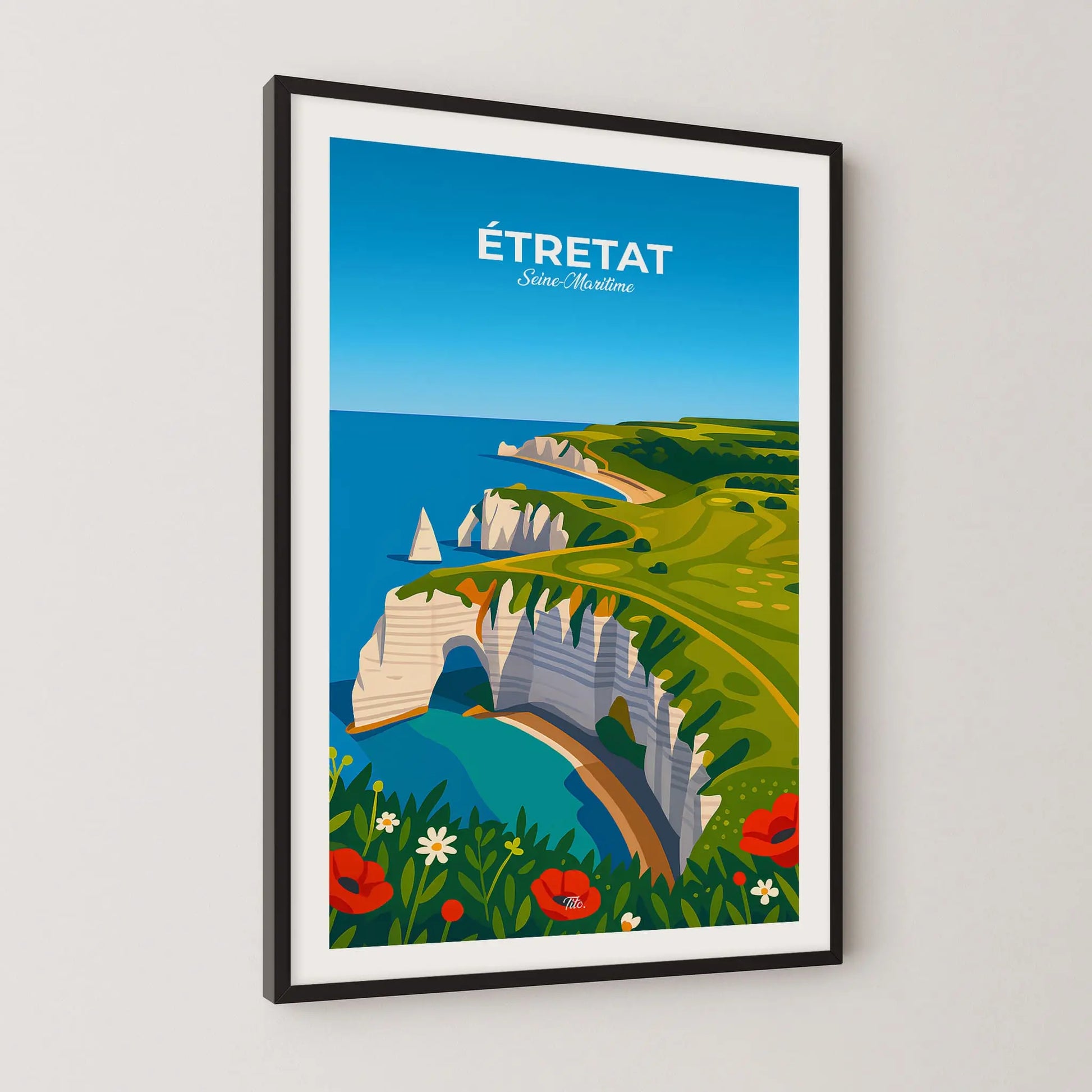 Affiche Étretat - Poster vintage, impression artistique murale