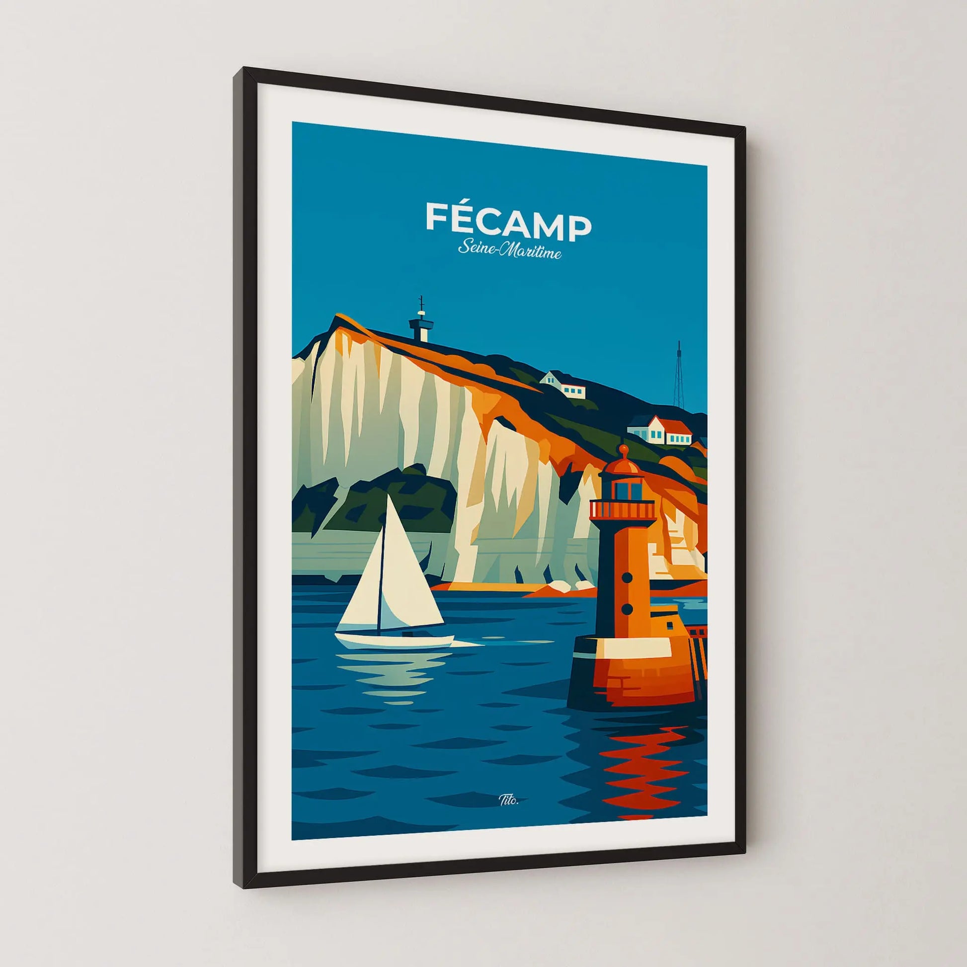 Affiche Fécamp - Poster vintage, impression artistique murale