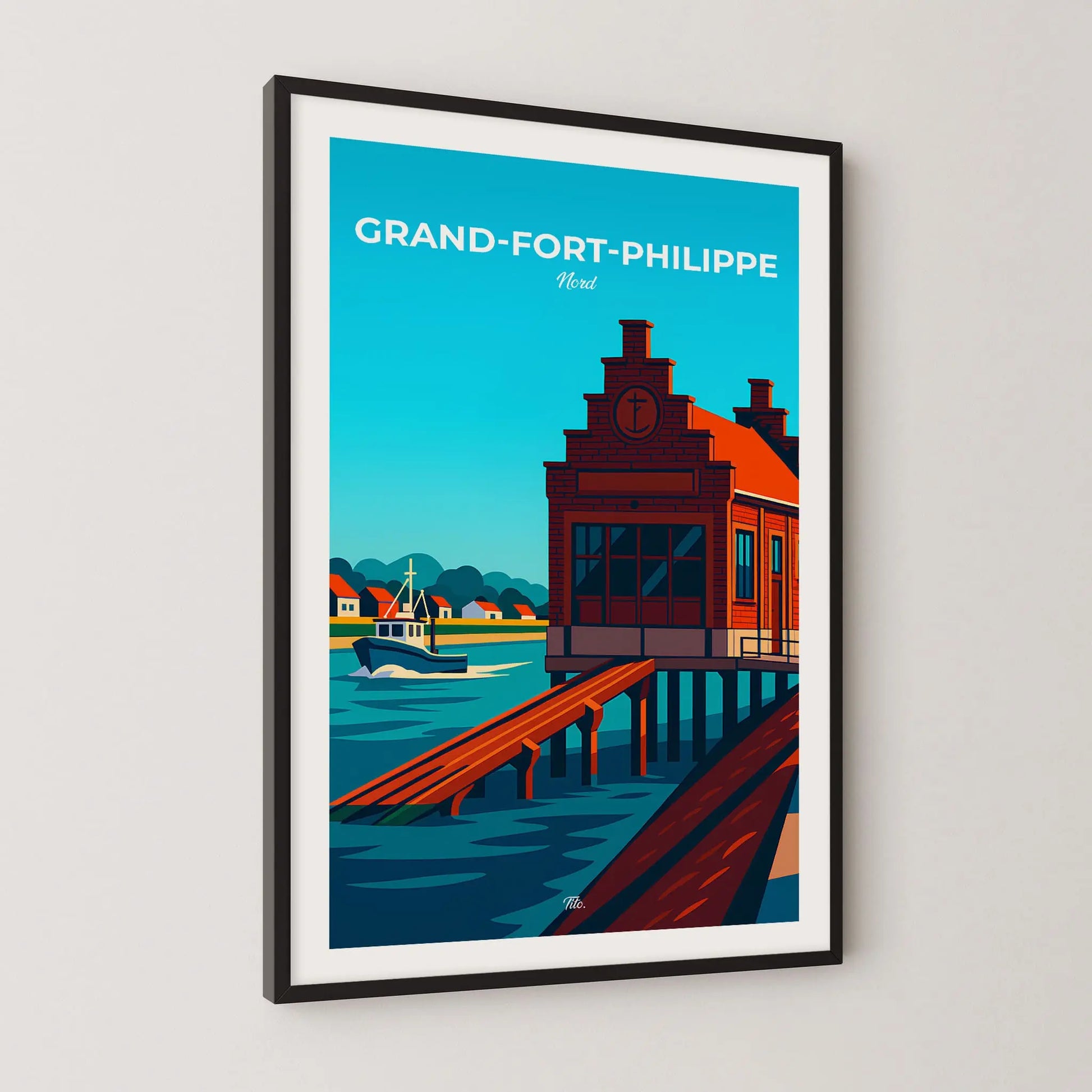 Affiche Grand-Fort-Philippe - Poster vintage, impression artistique murale
