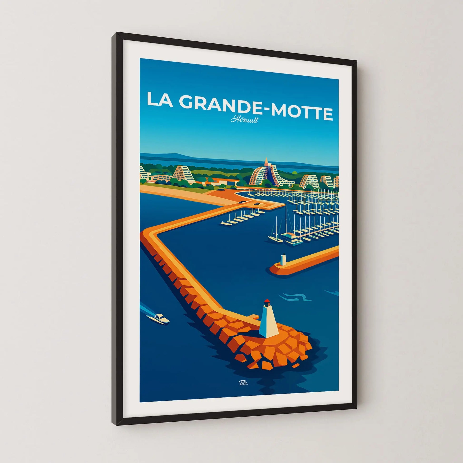 Affiche La Grande-Motte - Poster vintage, impression artistique murale