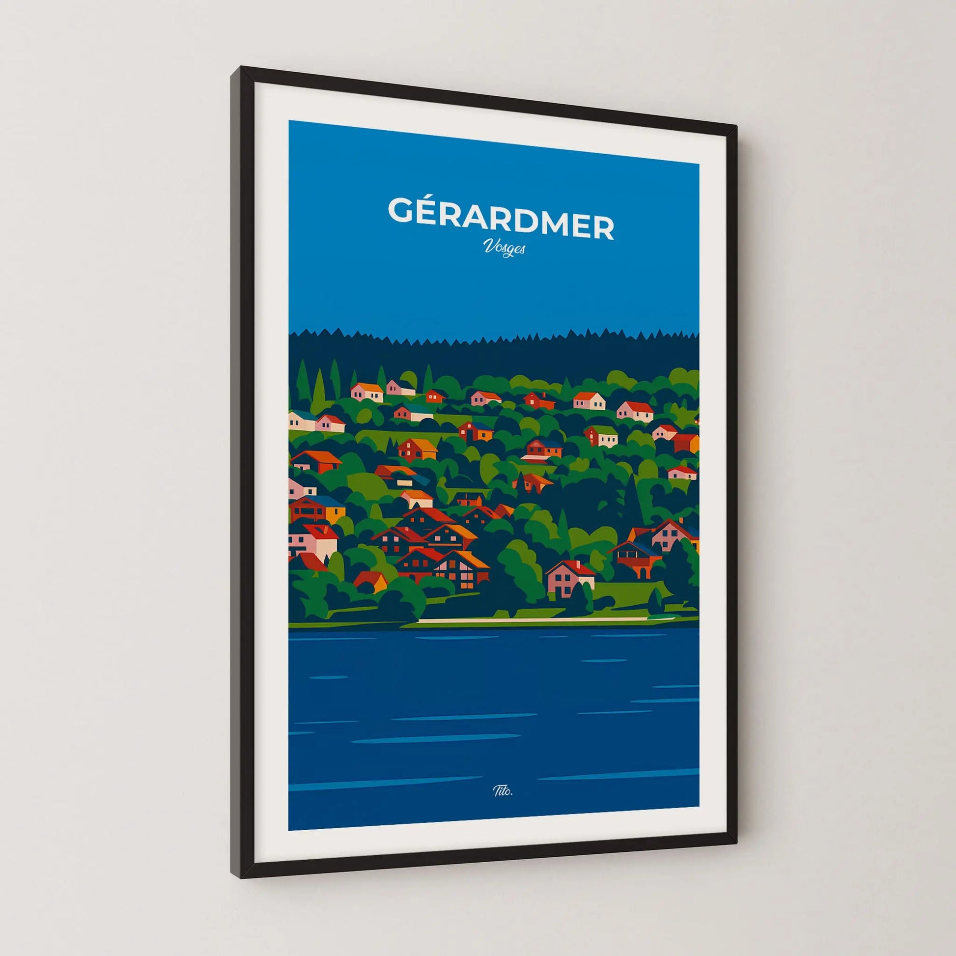 Affiche Gérardmer - Poster vintage, impression artistique murale