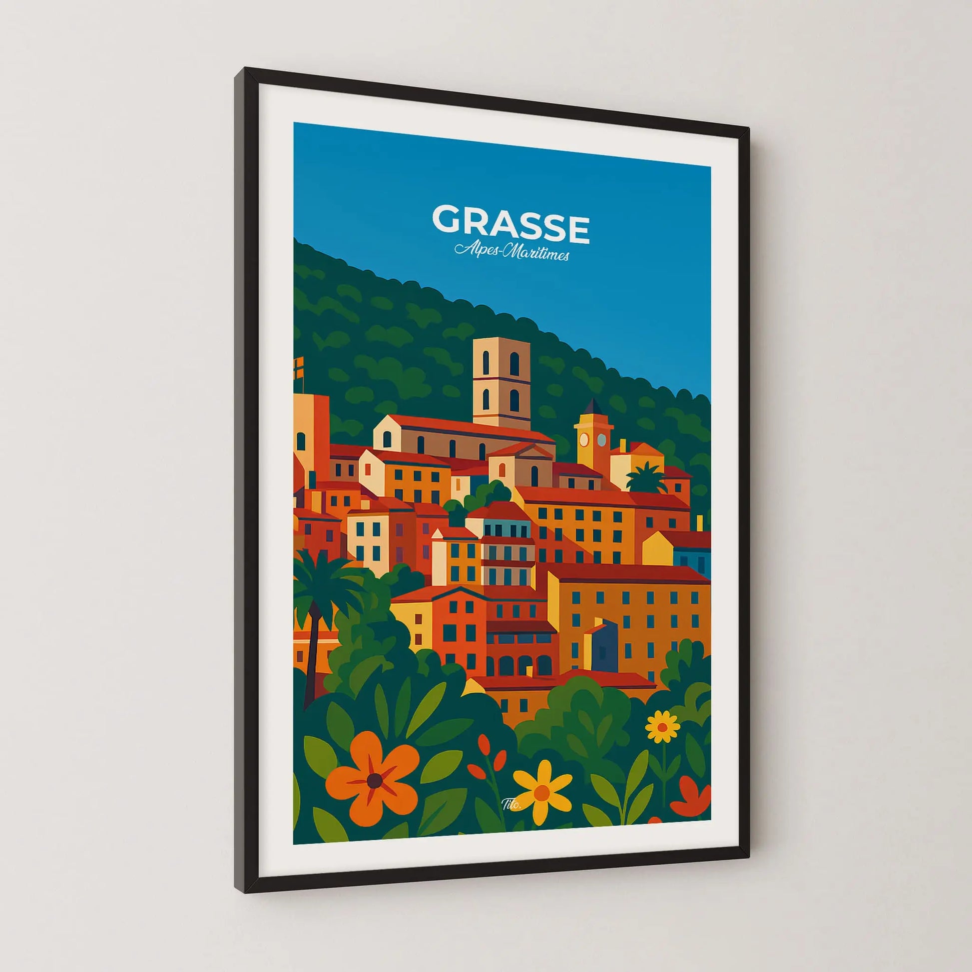 Affiche Grasse - Poster vintage, impression artistique murale