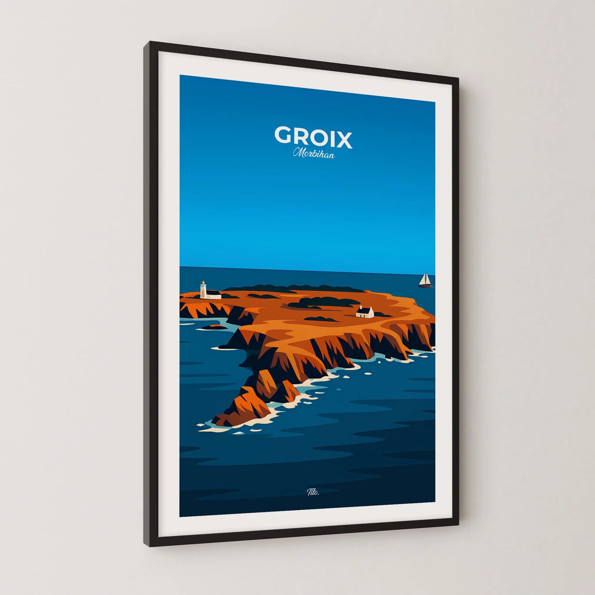 Affiche Groix - Poster vintage, impression artistique murale