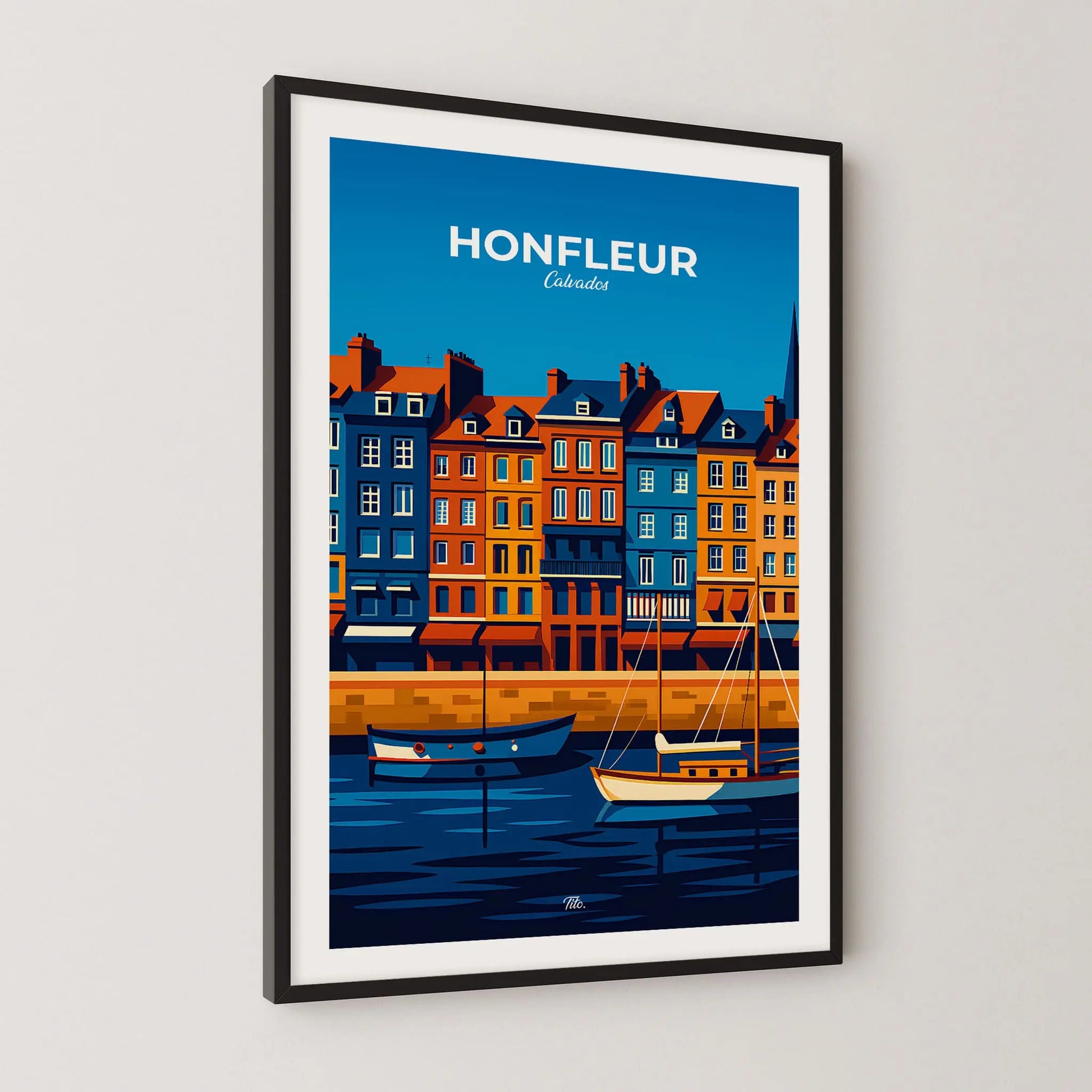 Affiche Honfleur - Poster vintage, impression artistique murale