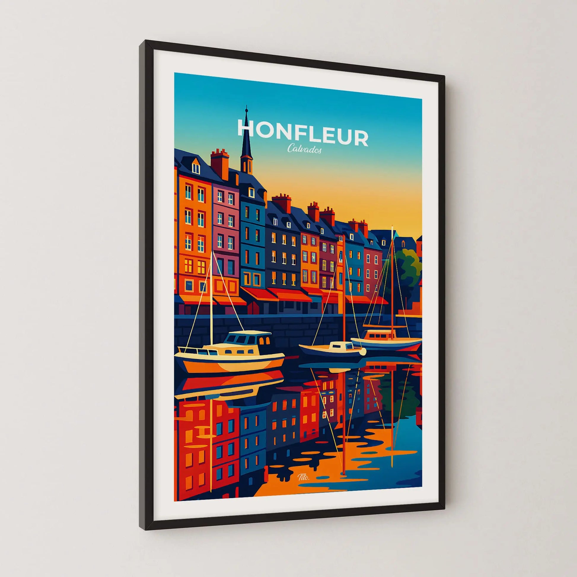 Affiche Honfleur - Poster vintage, impression artistique murale