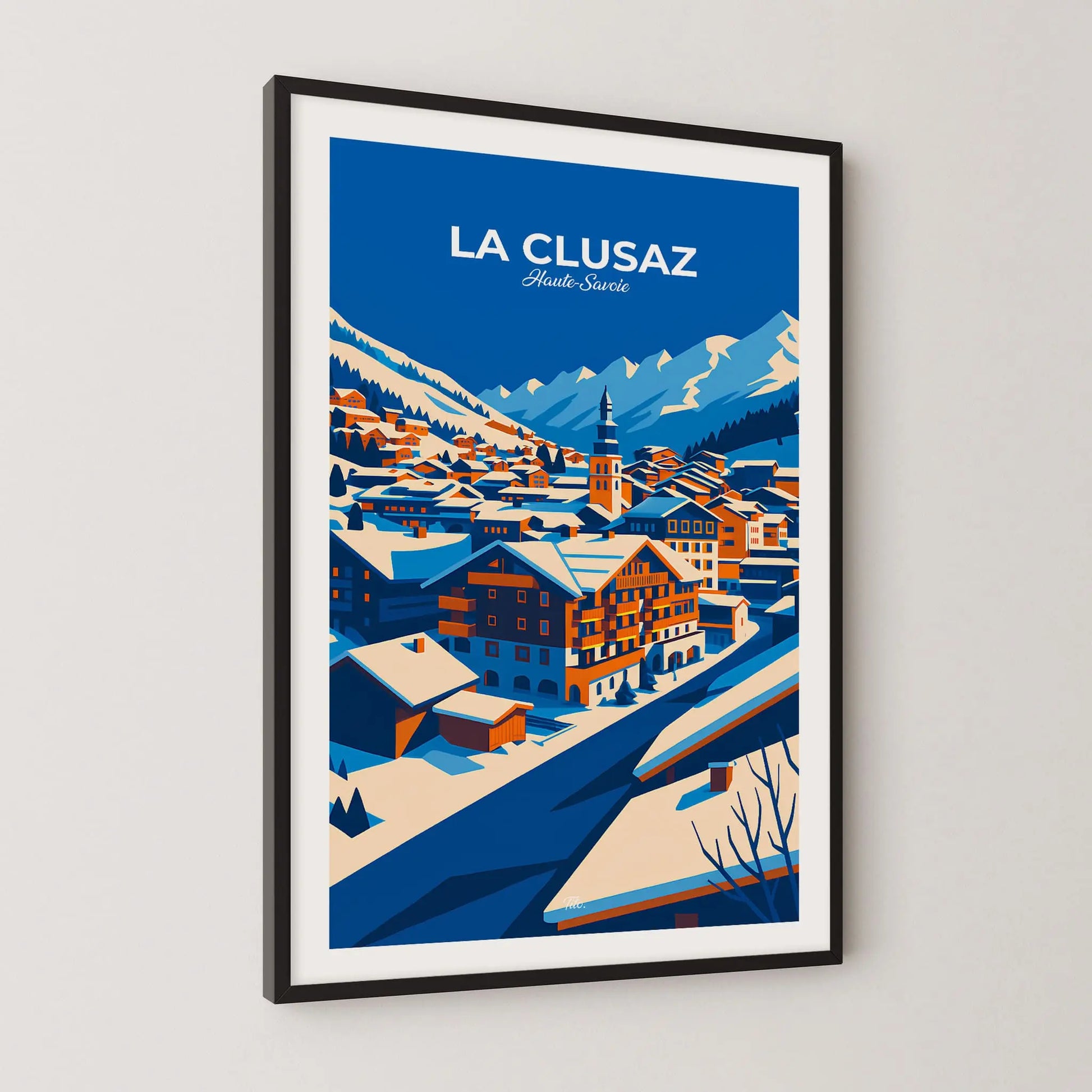 Affiche La Clusaz - Poster vintage, impression artistique murale