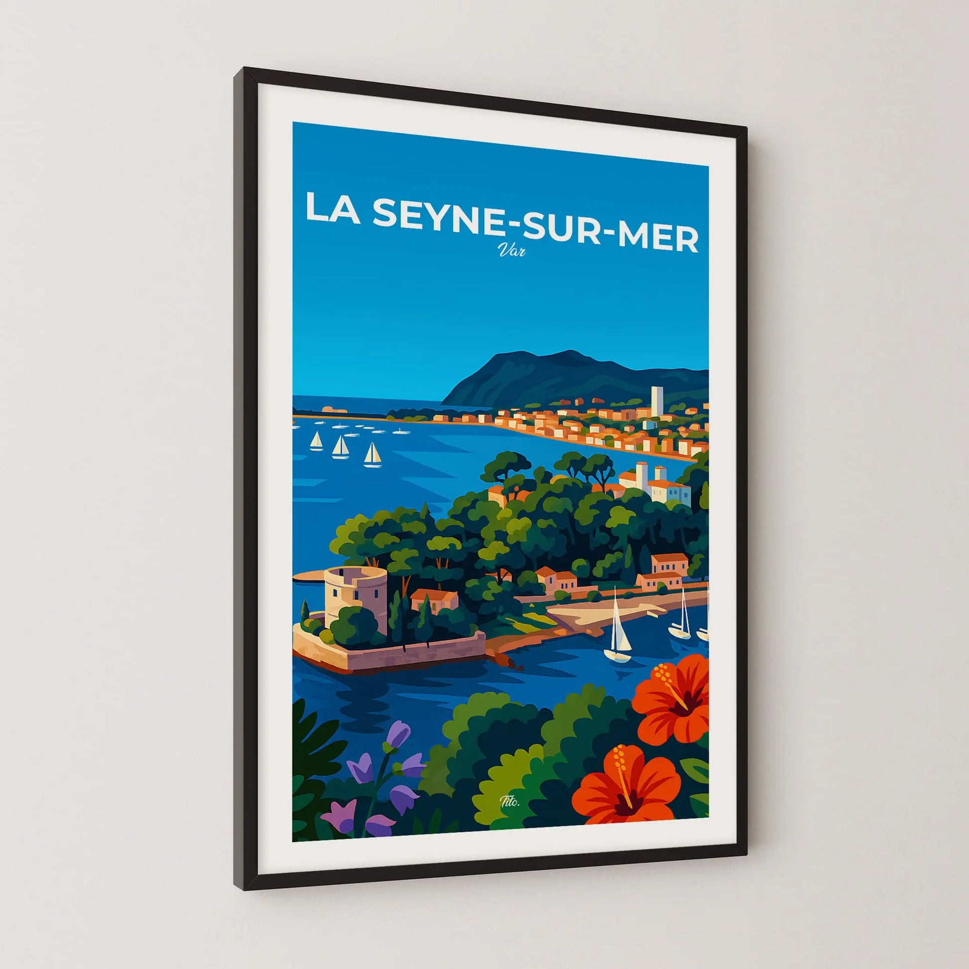 Affiche La Seyne-sur-Mer - Poster vintage, impression artistique murale