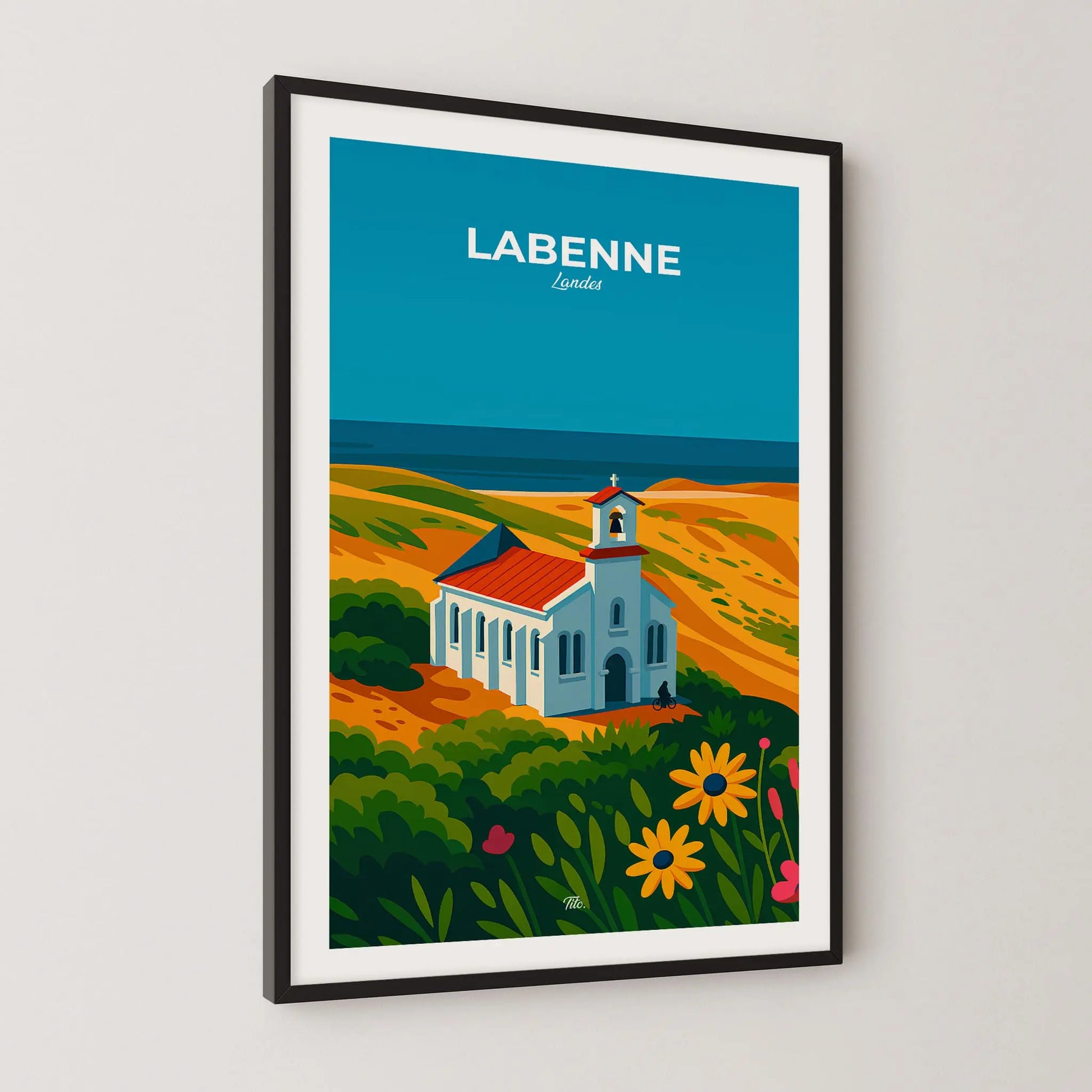 Affiche Labenne - Poster vintage, impression artistique murale