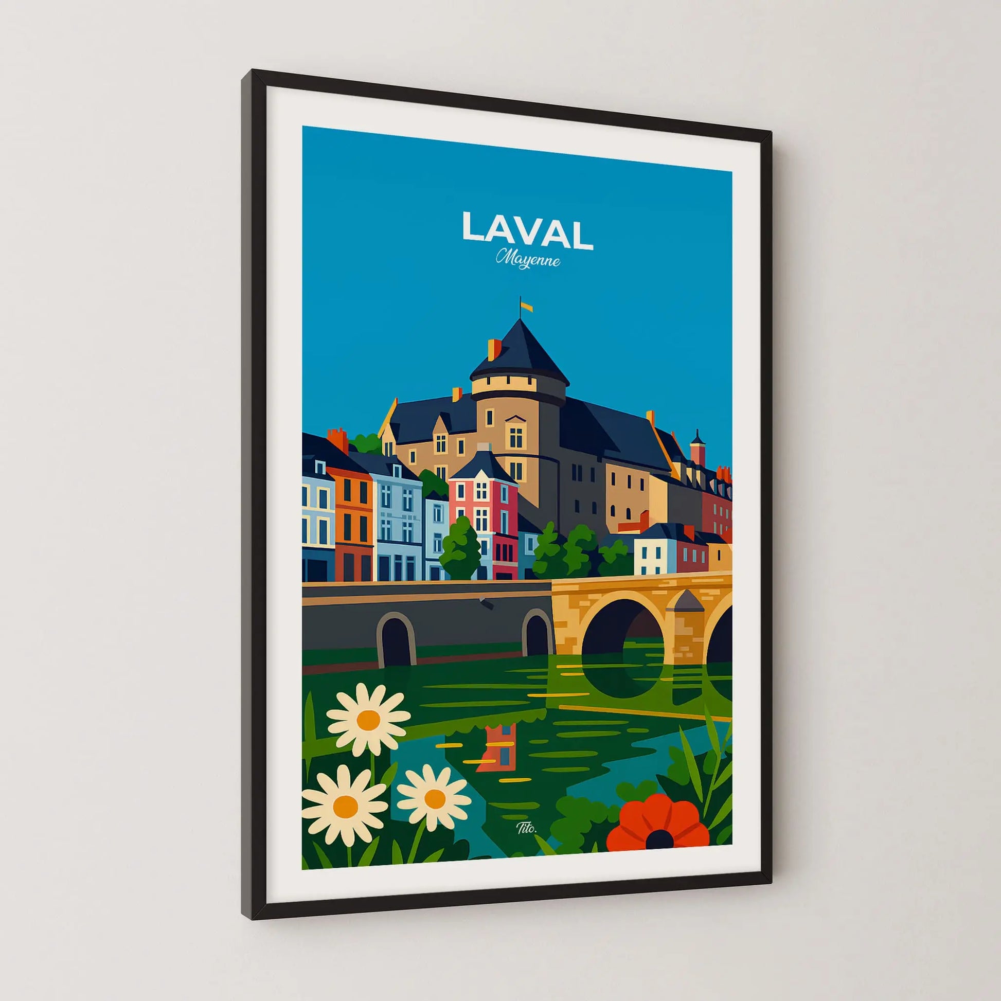 Affiche Laval - Poster vintage, impression artistique murale