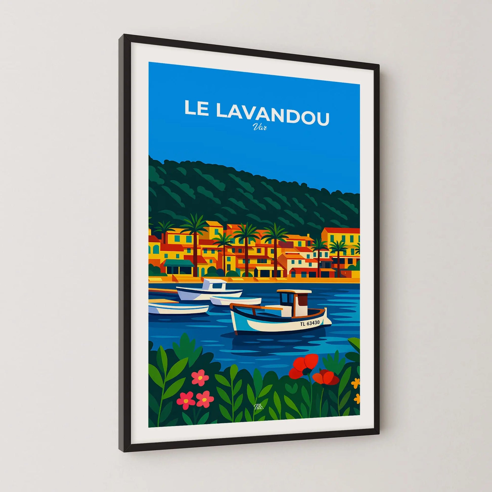 Affiche Le Lavandou - Poster vintage, impression artistique murale