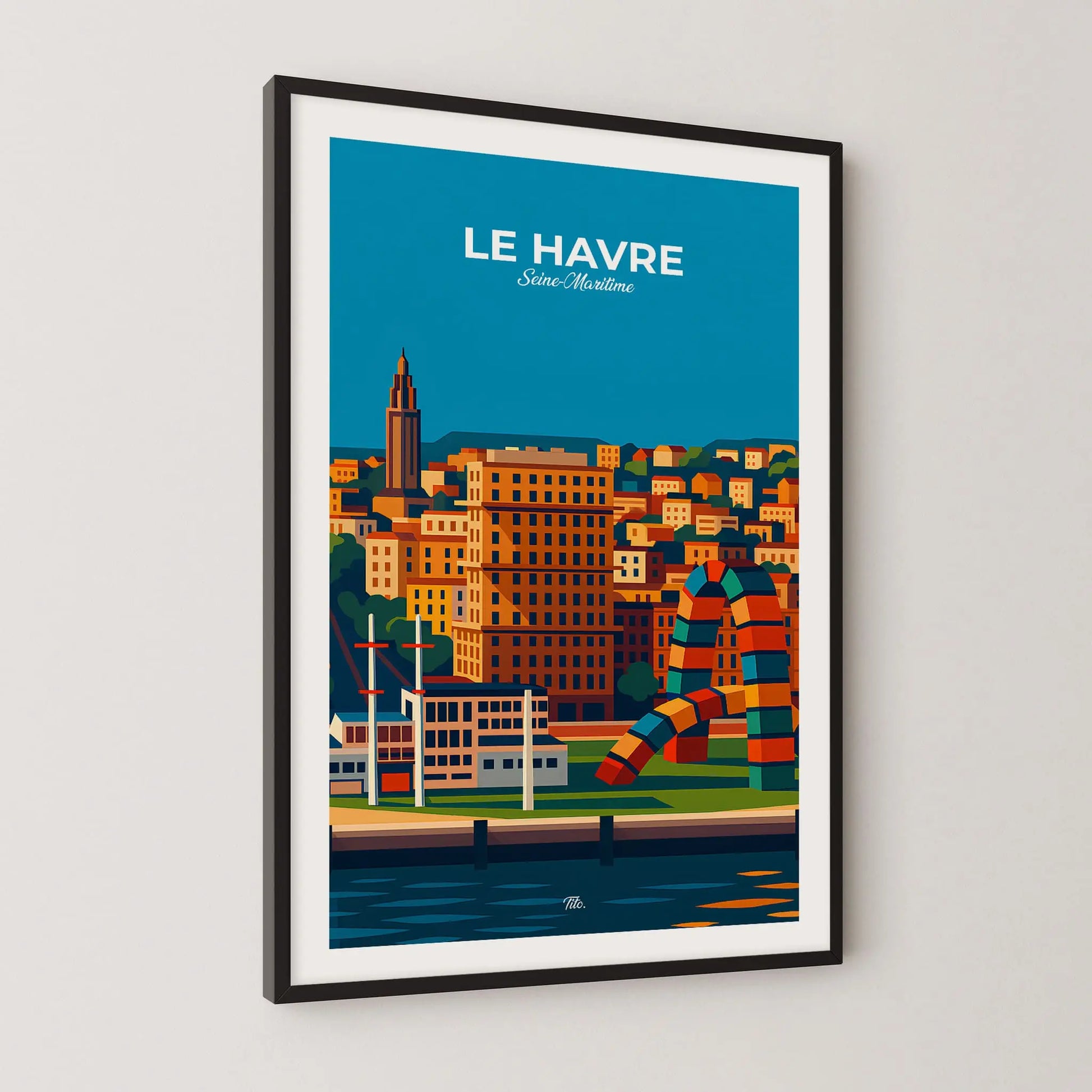Affiche Le Havre - Poster vintage, impression artistique murale