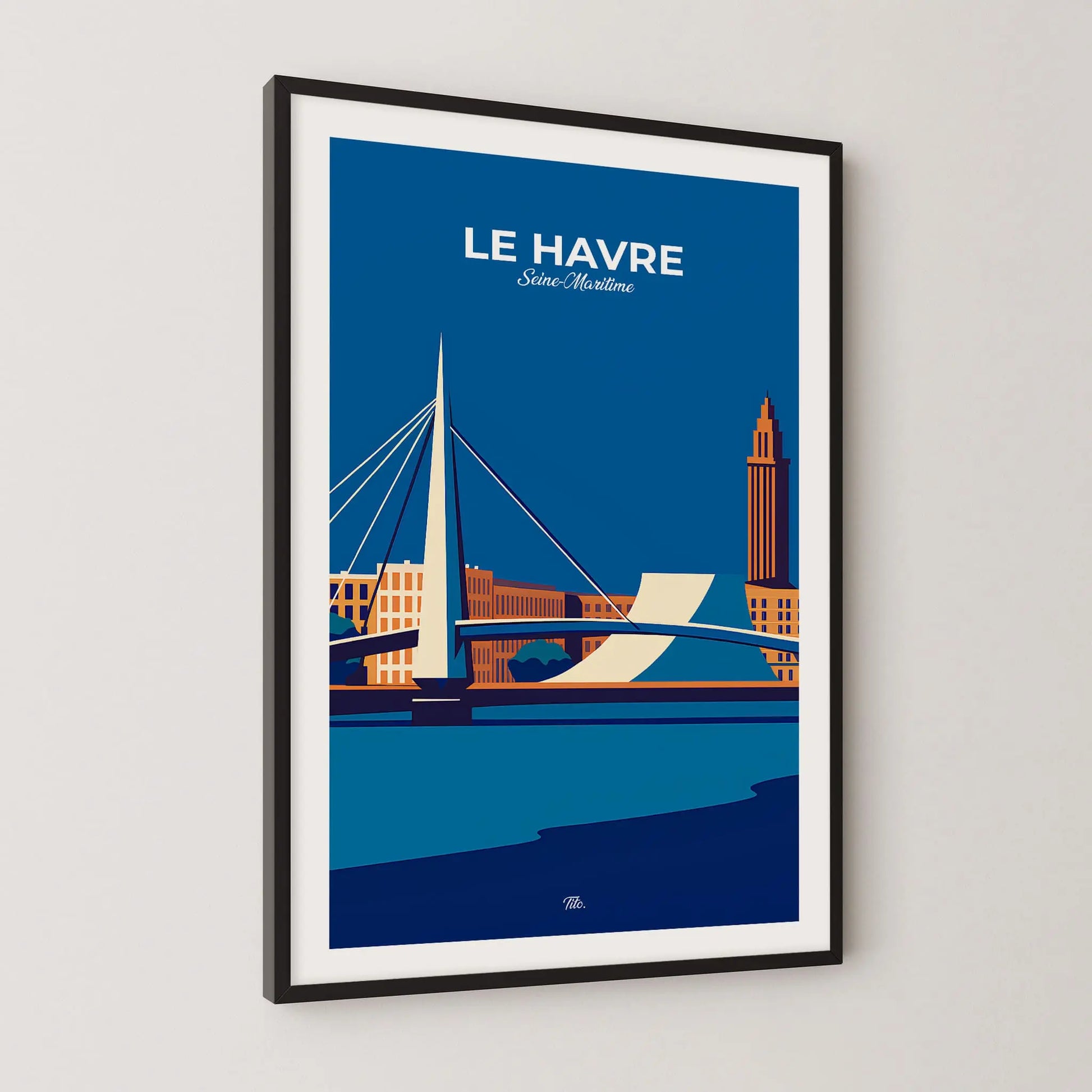 Affiche Le Havre - Poster vintage, impression artistique murale