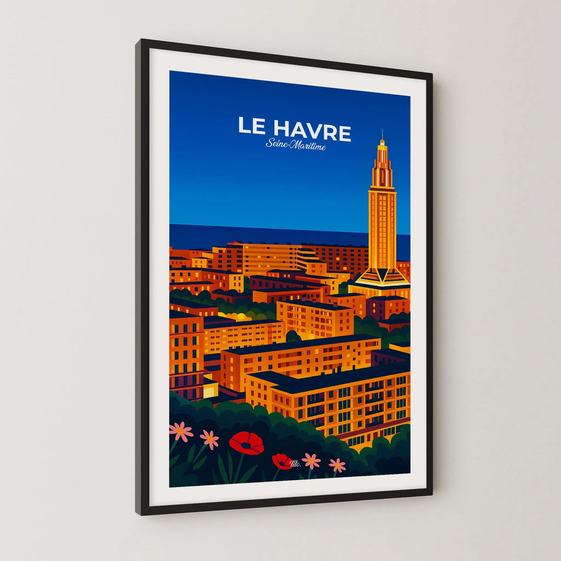 Affiche Le Havre - Poster vintage, impression artistique murale