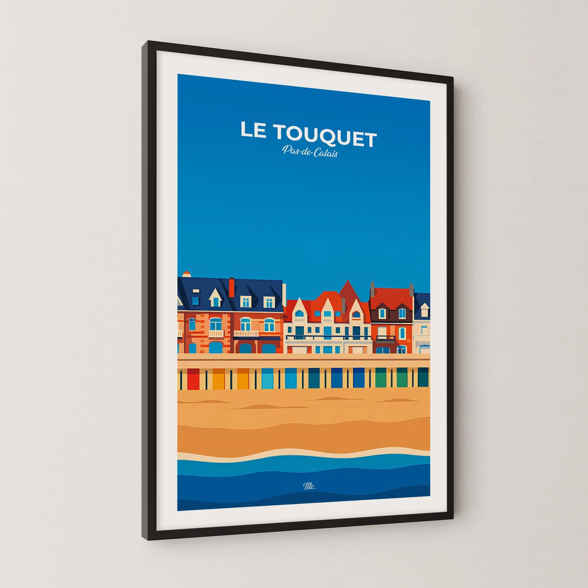 Affiche Le Touquet - Poster vintage, impression artistique murale