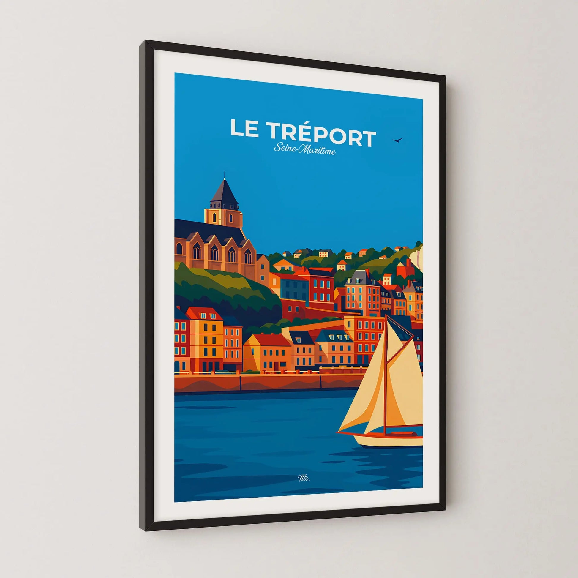 Affiche Le Tréport - Poster vintage, impression artistique murale