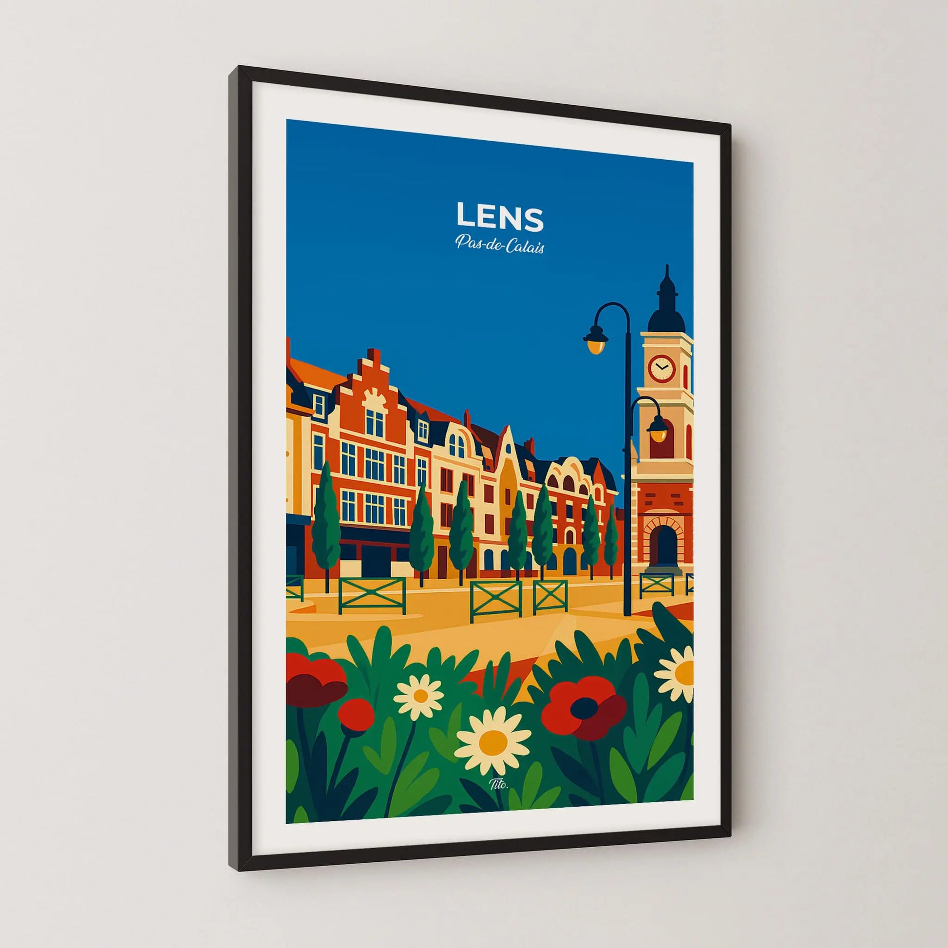 Affiche Lens - Poster vintage, impression artistique murale