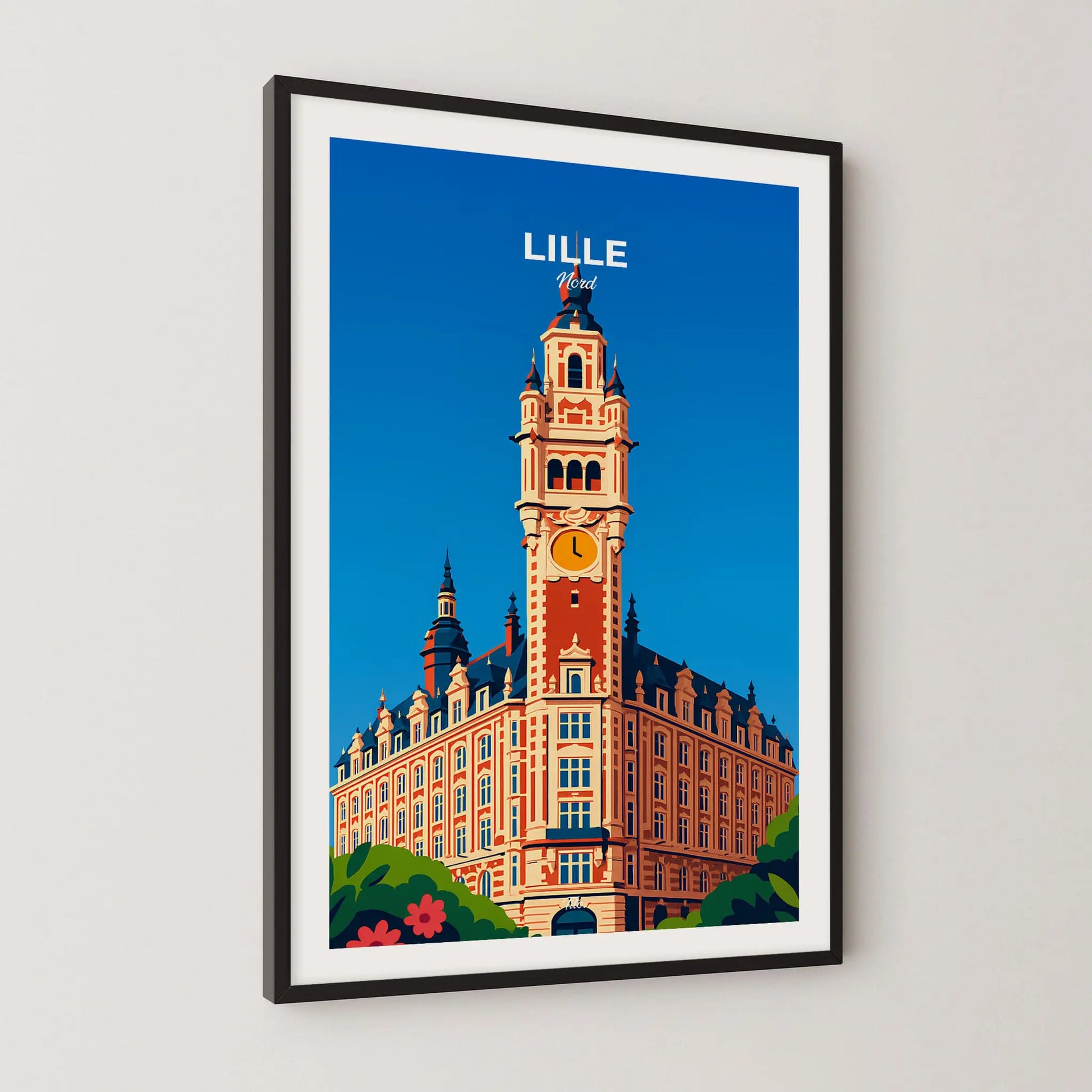 Affiche Lille - Poster vintage, impression artistique murale