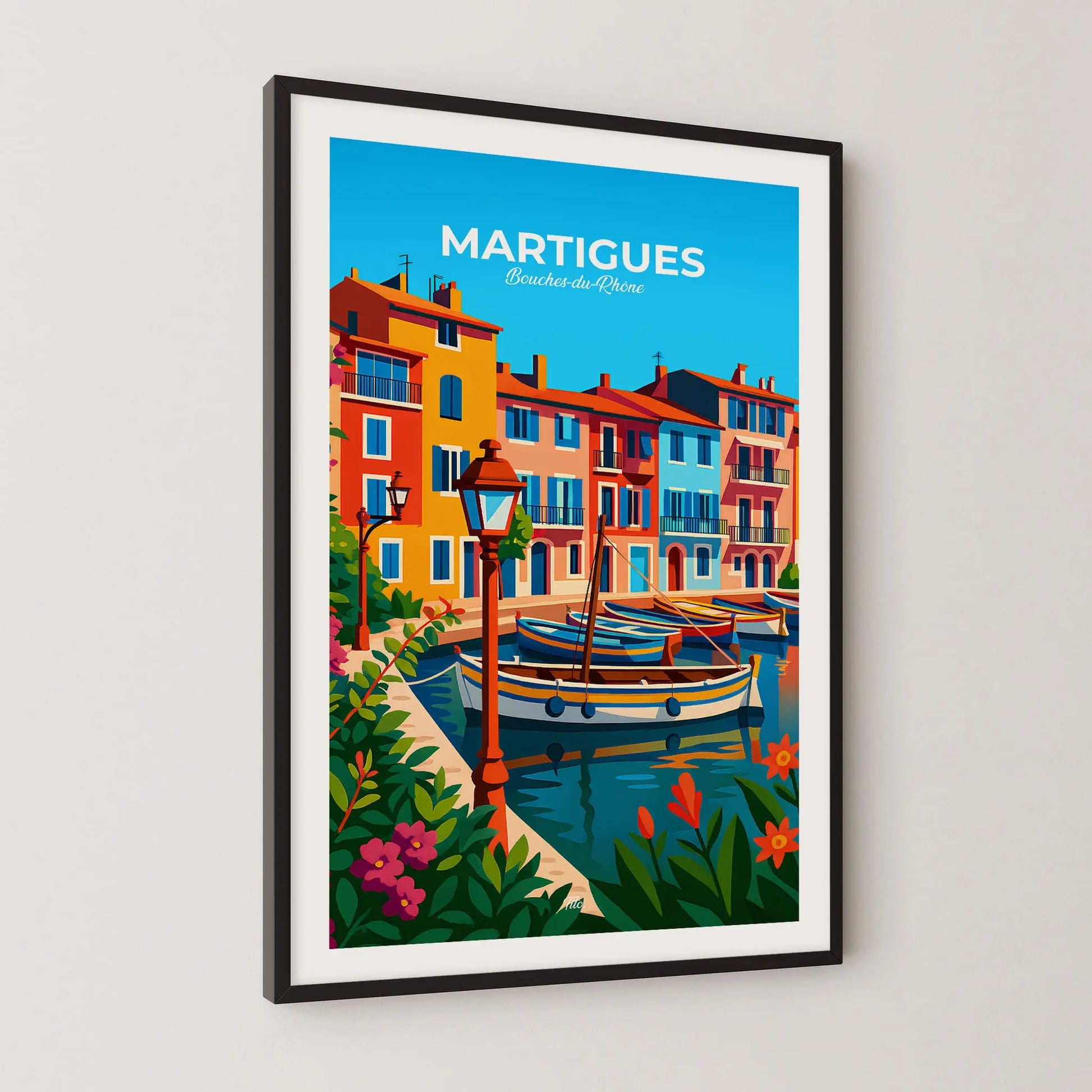 Affiche Martigues - Poster vintage, impression artistique murale