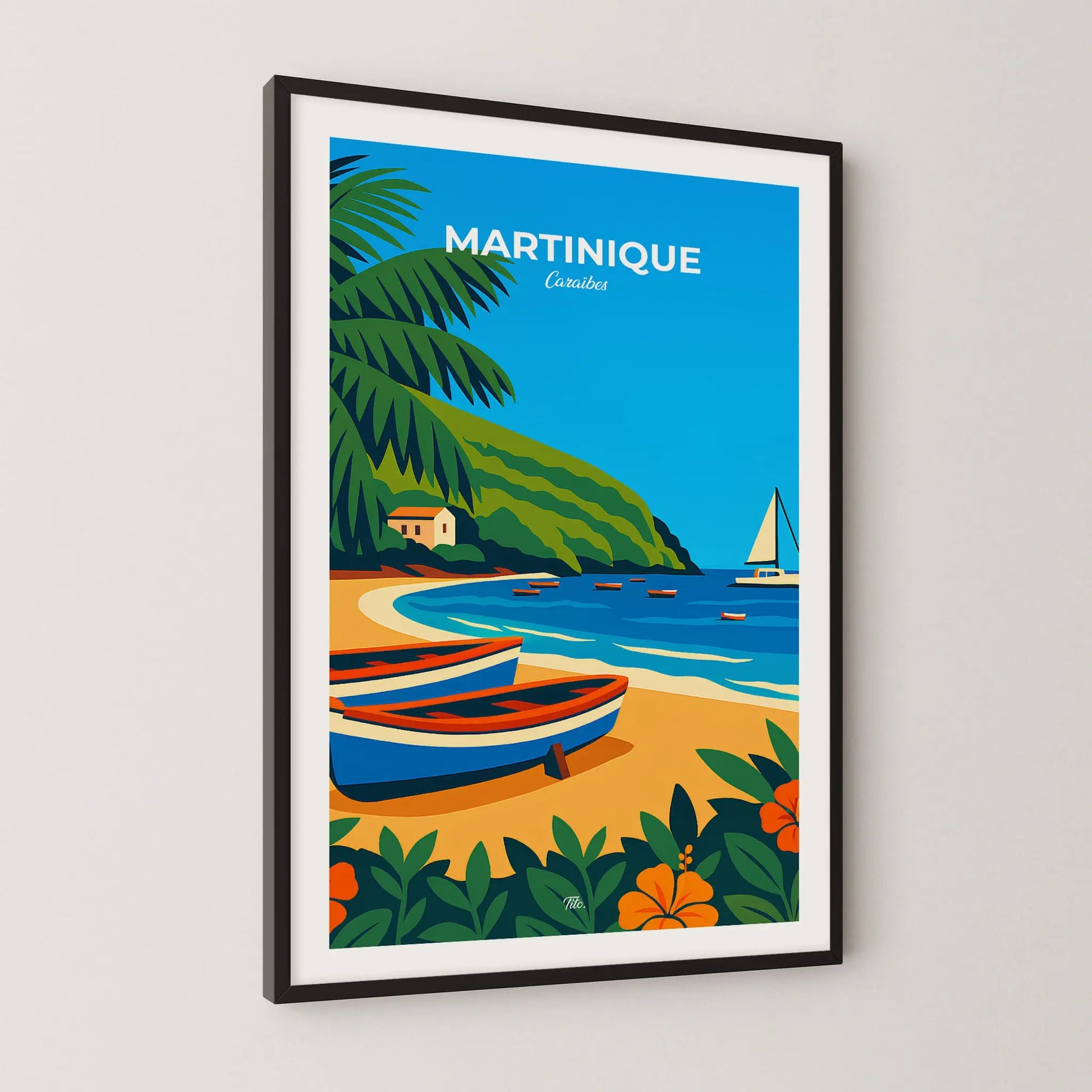 Affiche Martinique - Poster vintage, impression artistique murale