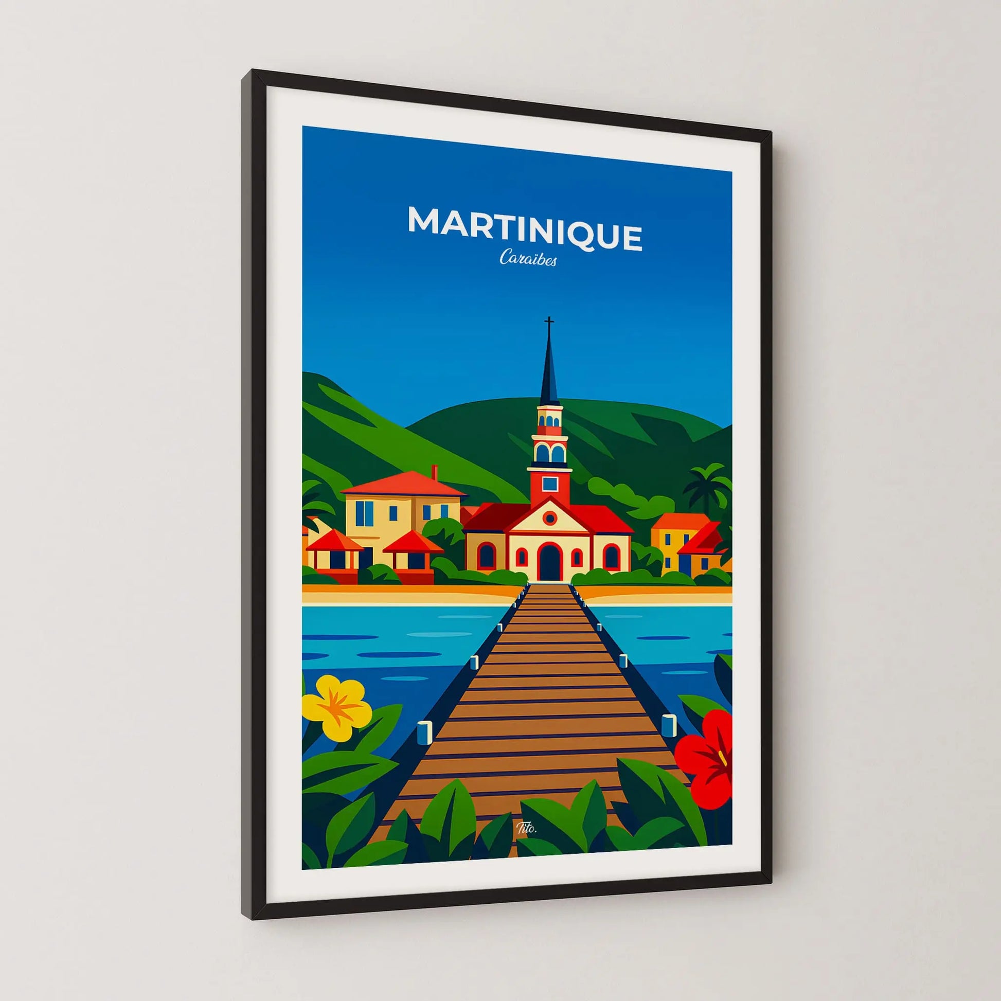 Affiche Martinique - Poster vintage, impression artistique murale