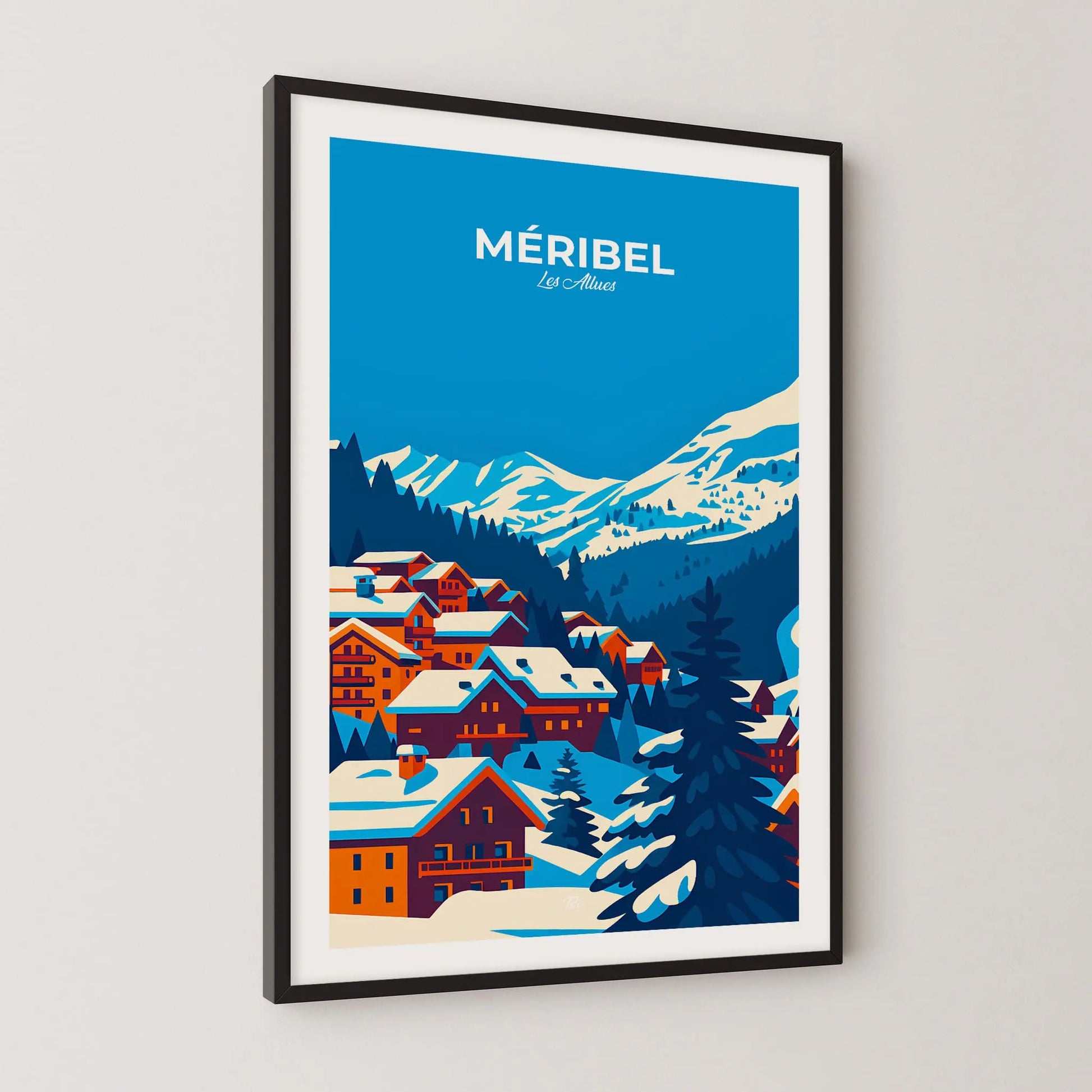 Affiche Méribel - Poster vintage, impression artistique murale